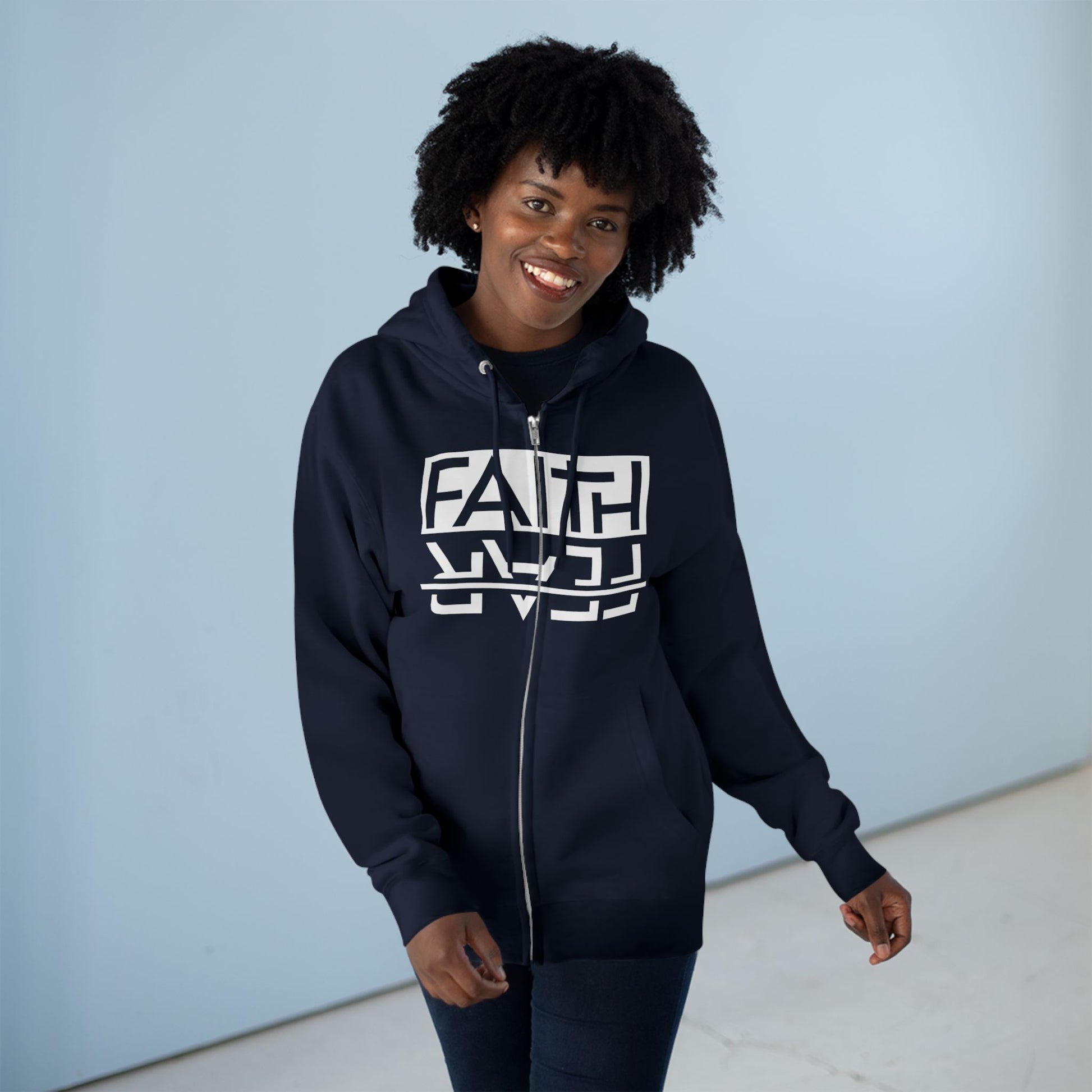 Faith Over Fear, Zip Hoodie, Unisex Hoodie, Cozy Oversized Hoodie, Inspirational Apparel, Versatile Layering Piece, Gift for Motivators, Goat God T-shirt