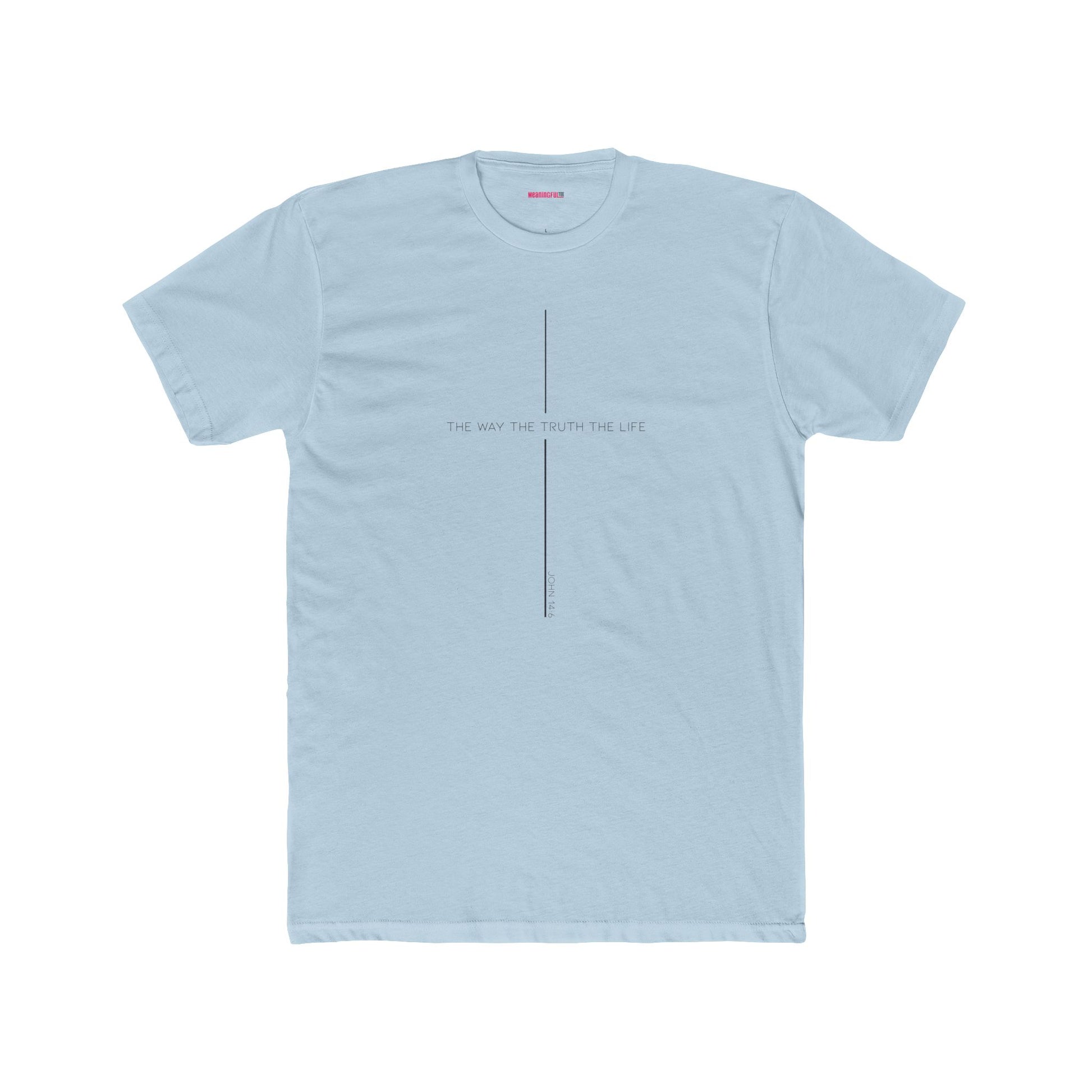 Unisex Cotton Crew Shirt, Minimalist Graphic Tee for Modern Minimalists, Faith-Based, Casual Wear, Everyday Style, Gift for Him or Her, The way the Truth and Life Tee