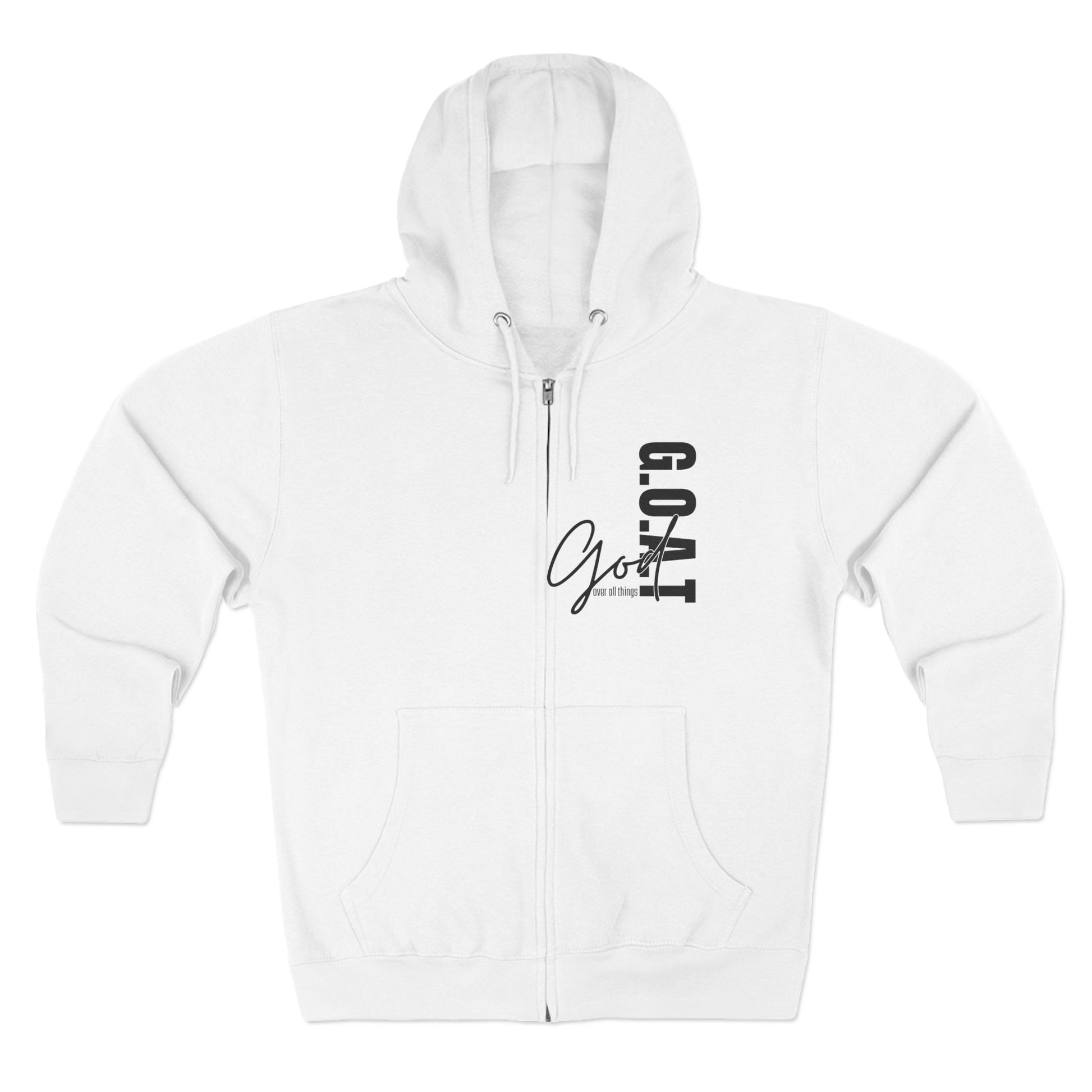 Zip Hoodie, Unisex Hoodie, Cozy Oversized Hoodie, Inspirational Apparel, Versatile Layering Piece, Gift for Motivators, Goat God T-shirt