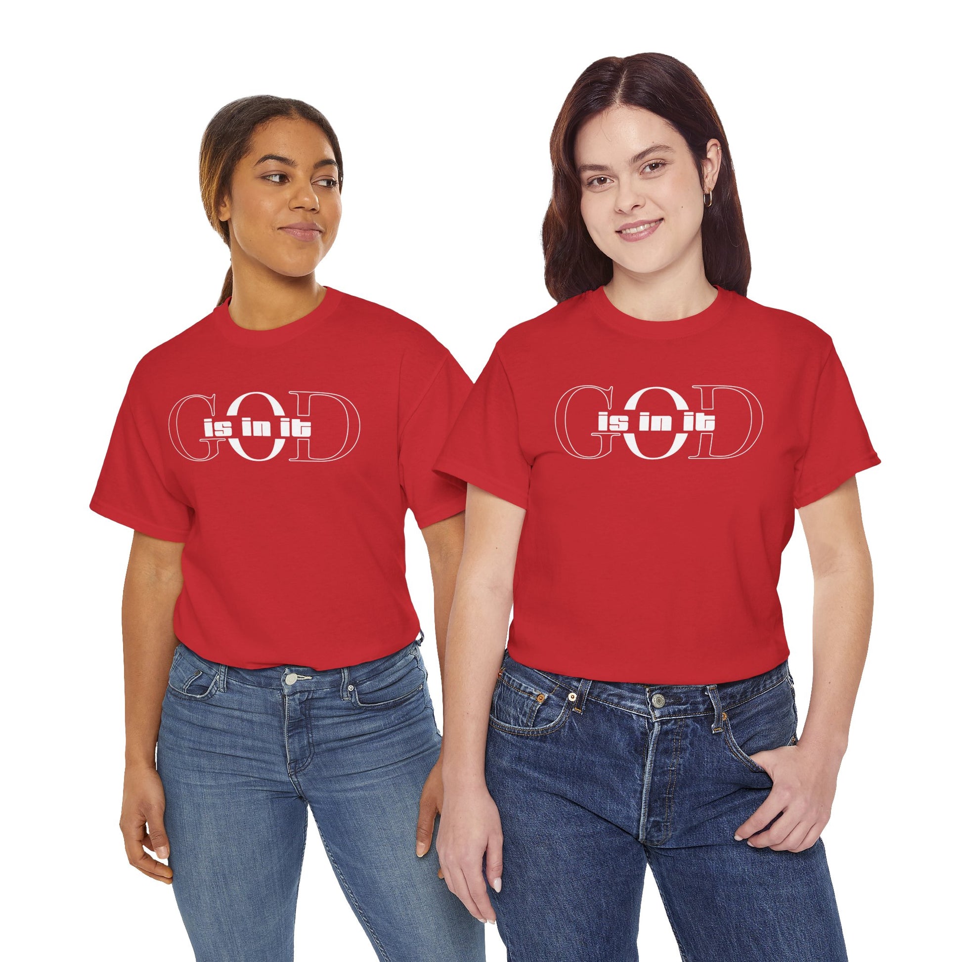 God is in it, Unisex Heavy Cotton Tee - Christian T-shirt, Faith-based-tee, Comfortable Casual Wear, Perfect for Church, Everyday Style, Gift for Friends, Summer Outfits, Relaxed Vibes