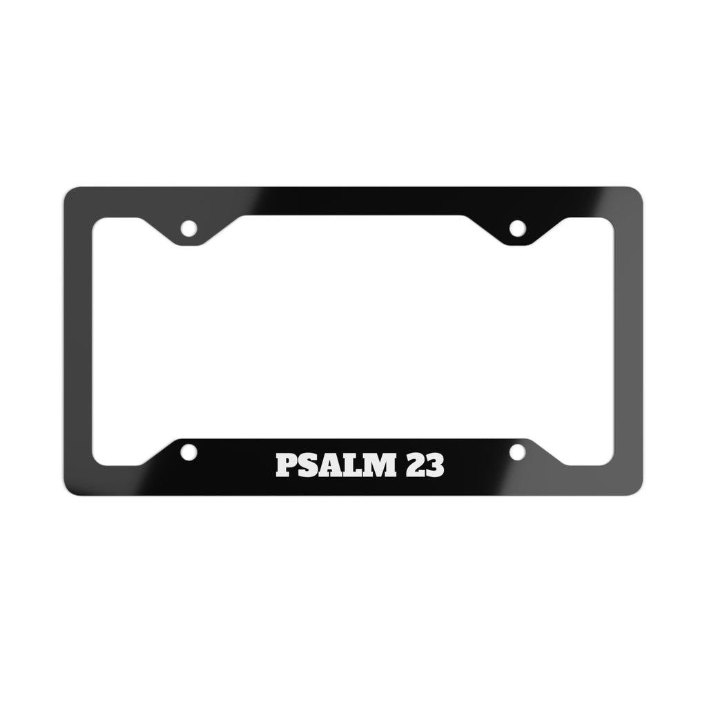 Psalm 23 Black License Plate Frame – Inspirational Christian Car Accessory