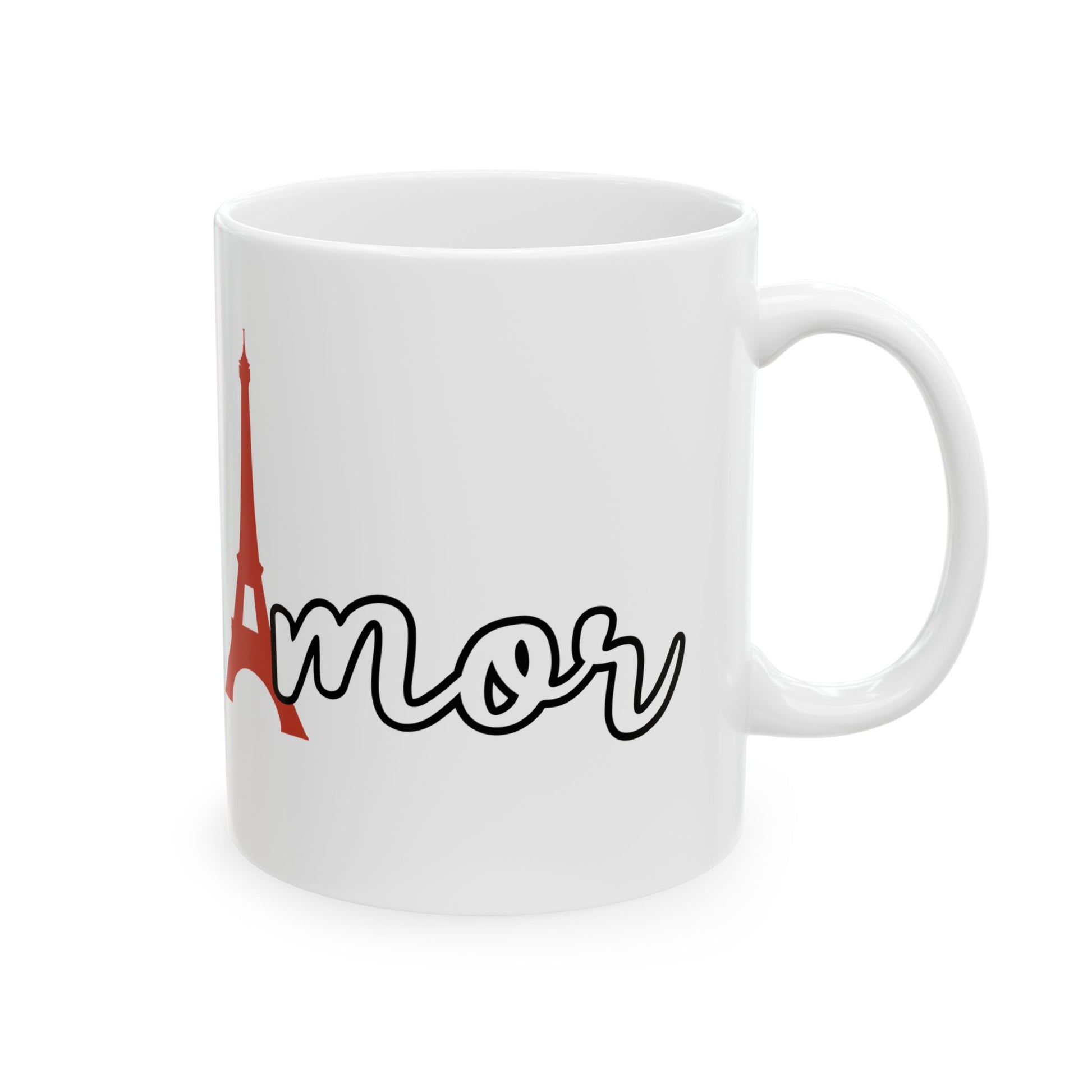 Paris Love Ceramic Mug — Eiffel Tower Coffee Cup (11oz/15oz)