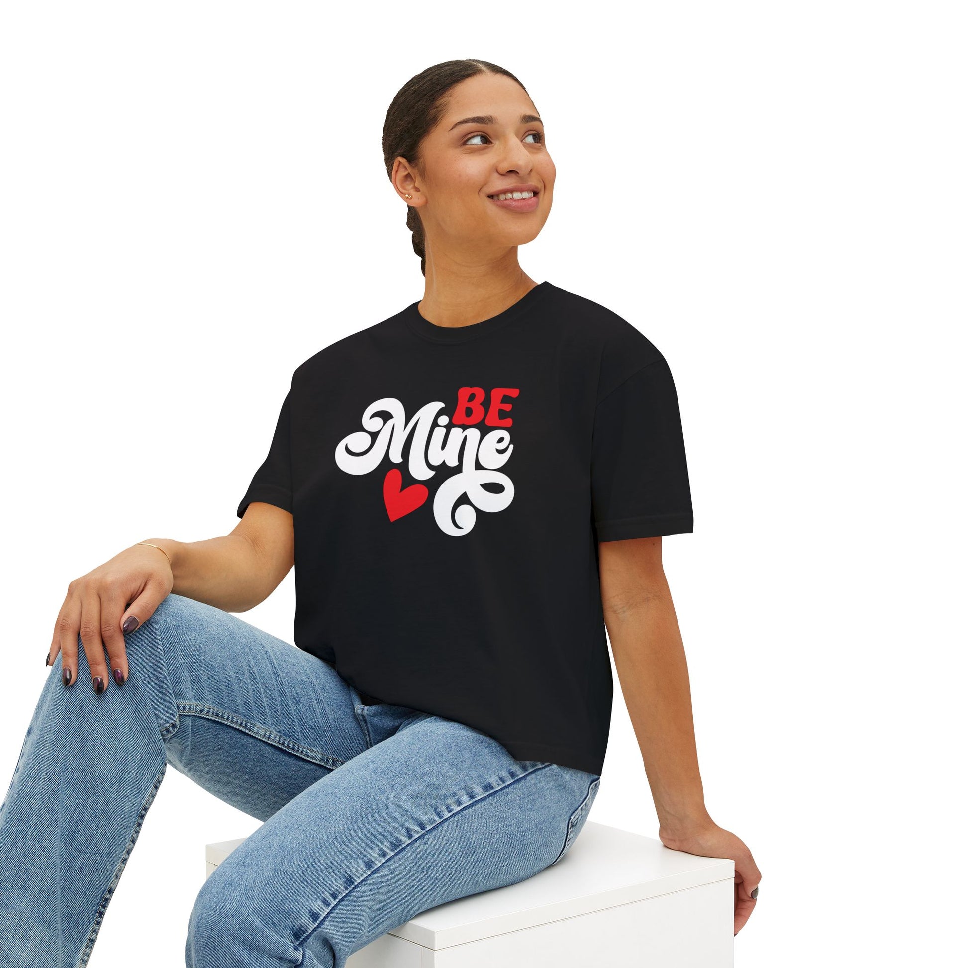 Be Mine, Valentine Women's Boxy Tee — Cute Valentine's Day Graphic Tee