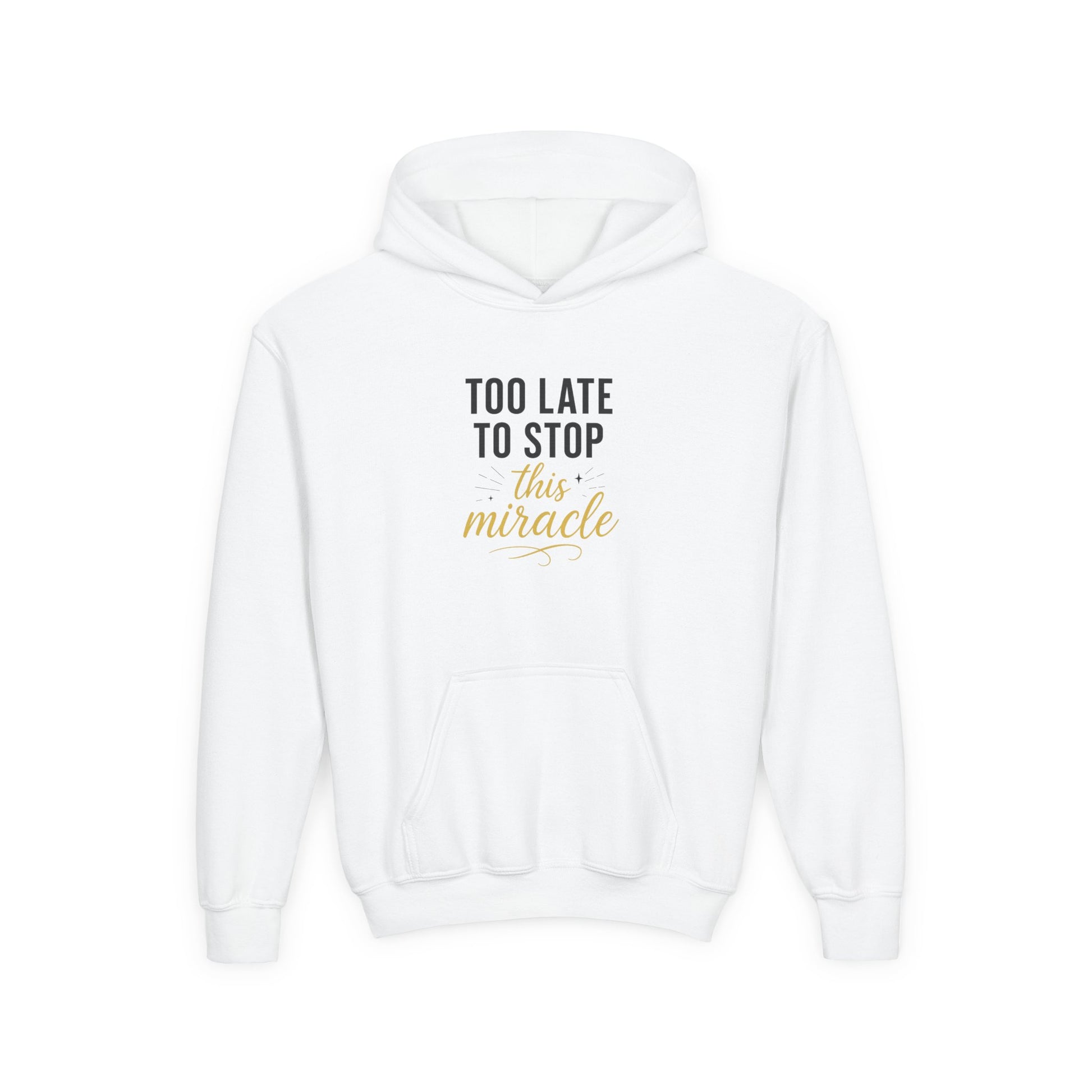 Miracle Hooded Sweatshirt for Youth, Inspirational Sweatshirt, Cozy Hoodie, Youth Pullover, Perfect Gift for Teens, Faith Apparel