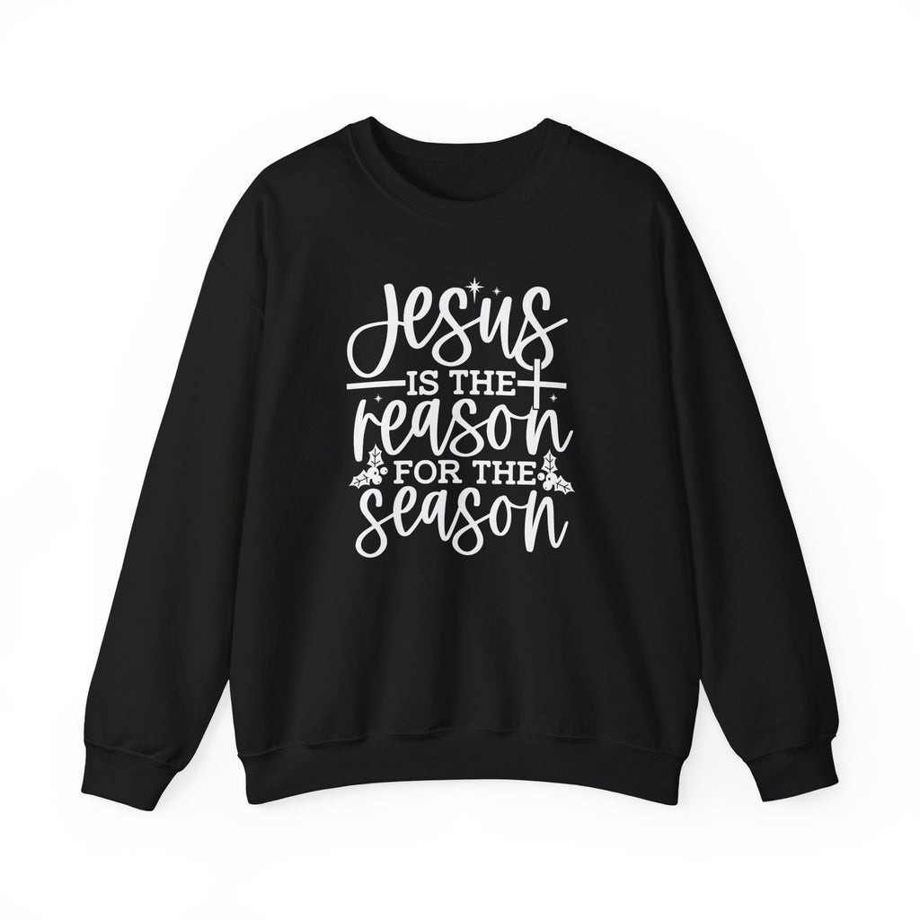 Jesus is the Reason for the Season, Christmas Crewneck Sweatshirt Fabric Knit Long Sleeve Winter Casual Soft Medium Length Hoodie for Men and Women