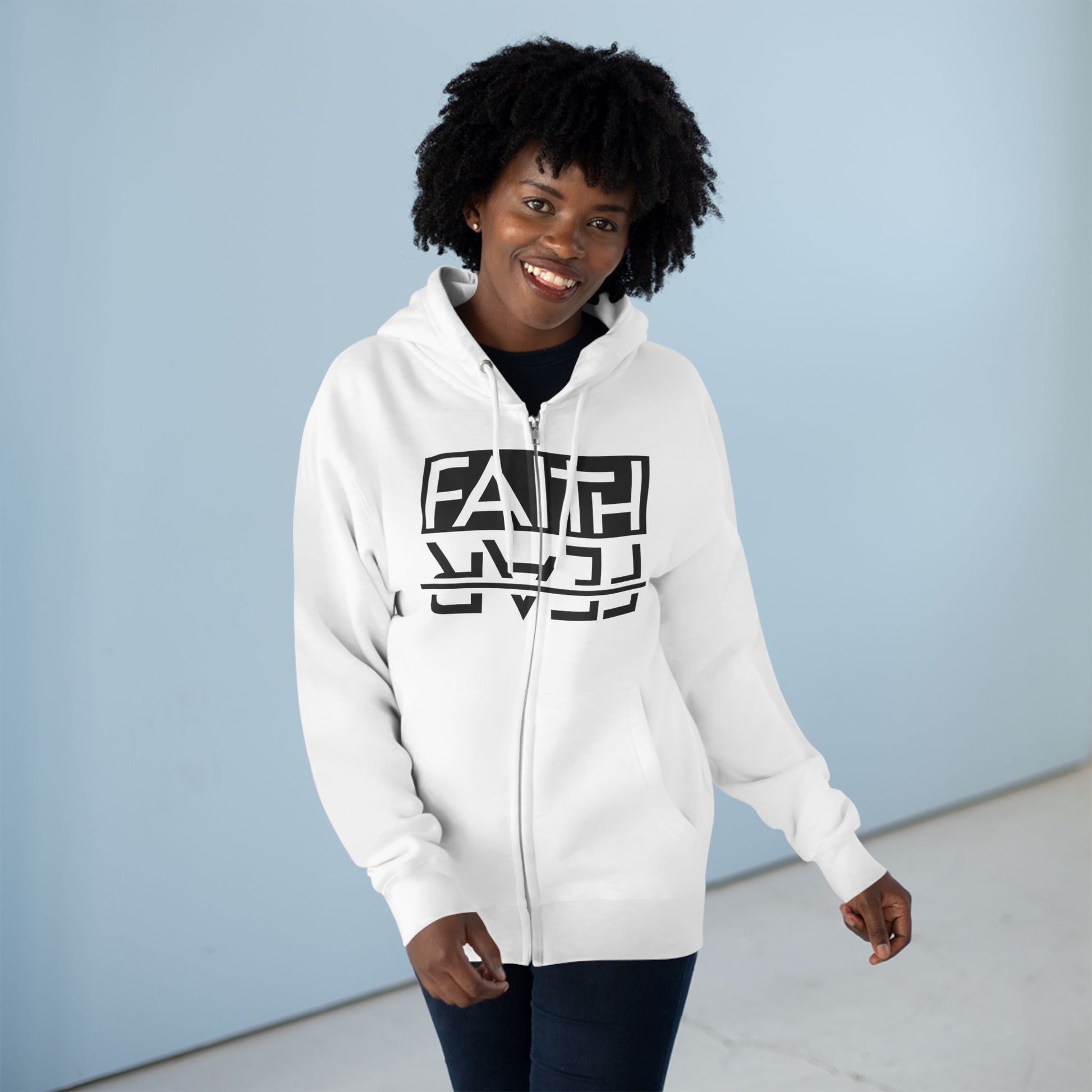 Faith Over Fear, Zip Hoodie, Unisex Hoodie, Cozy Oversized Hoodie, Inspirational Apparel, Versatile Layering Piece, Gift for Motivators, Goat God T-shirt