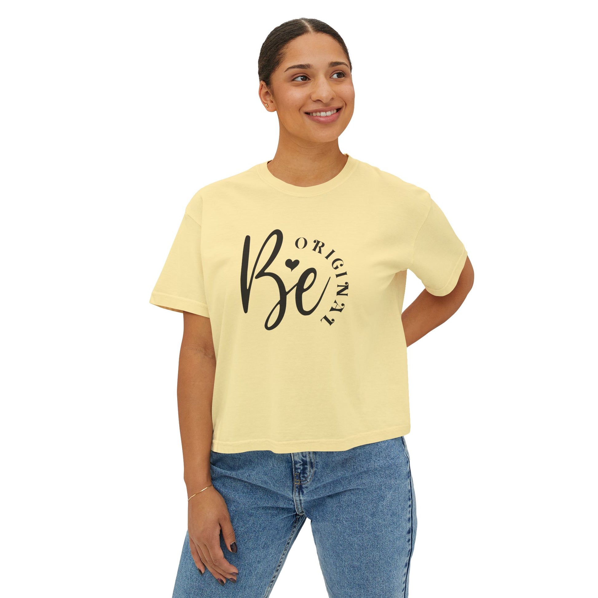 Be original, Women's Boxy Tee, Semi-crop tee,  Inspirational, Comfortable Everyday Style, Motivational Apparel, Self-confidence tee