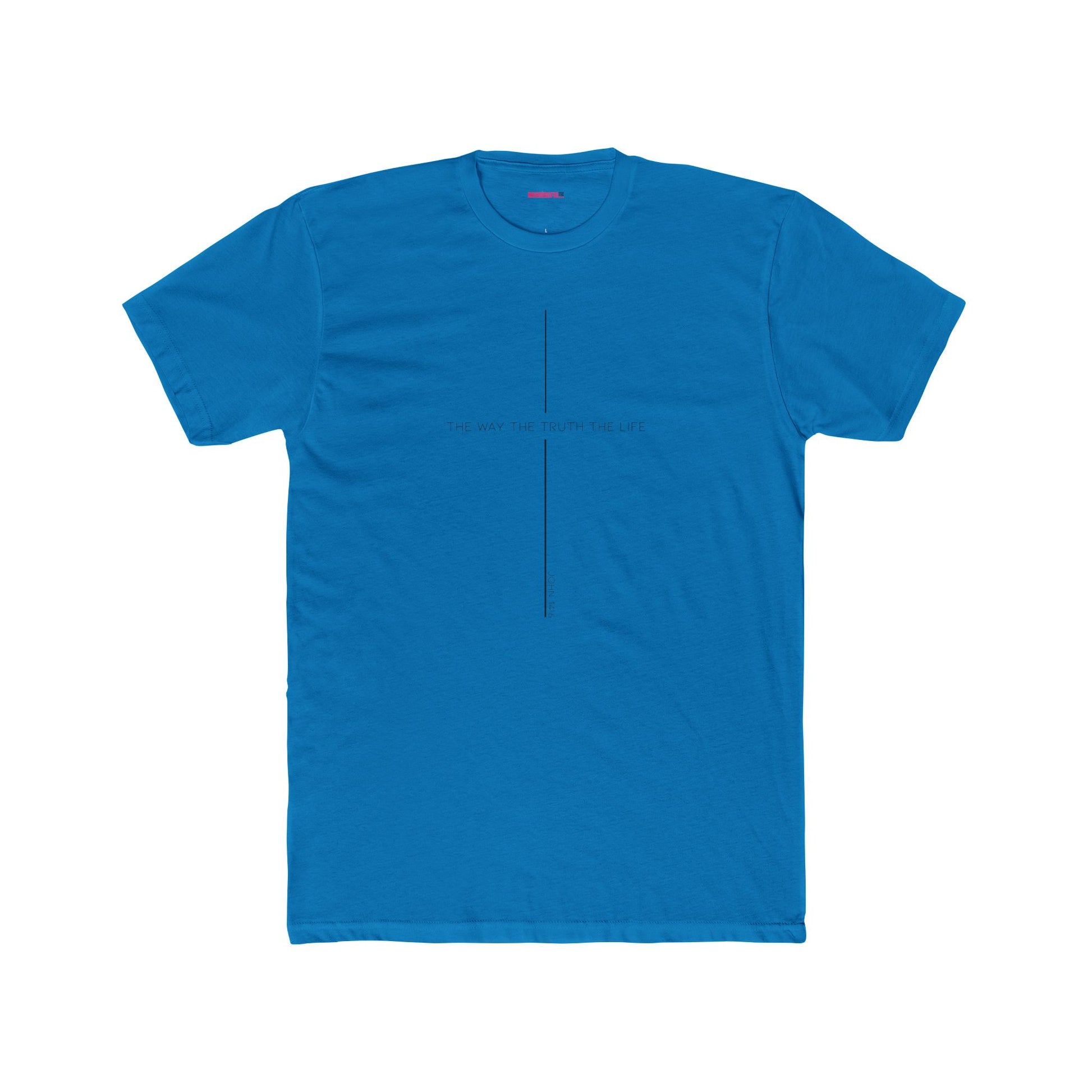 Unisex Cotton Crew Shirt, Minimalist Graphic Tee for Modern Minimalists, Faith-Based, Casual Wear, Everyday Style, Gift for Him or Her, The way the Truth and Life Tee