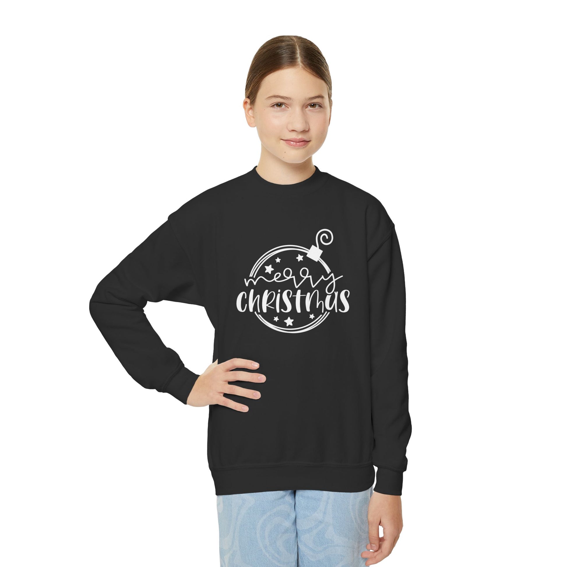 Youth Christmas Sweatshirt - Ornament Merry Christmas