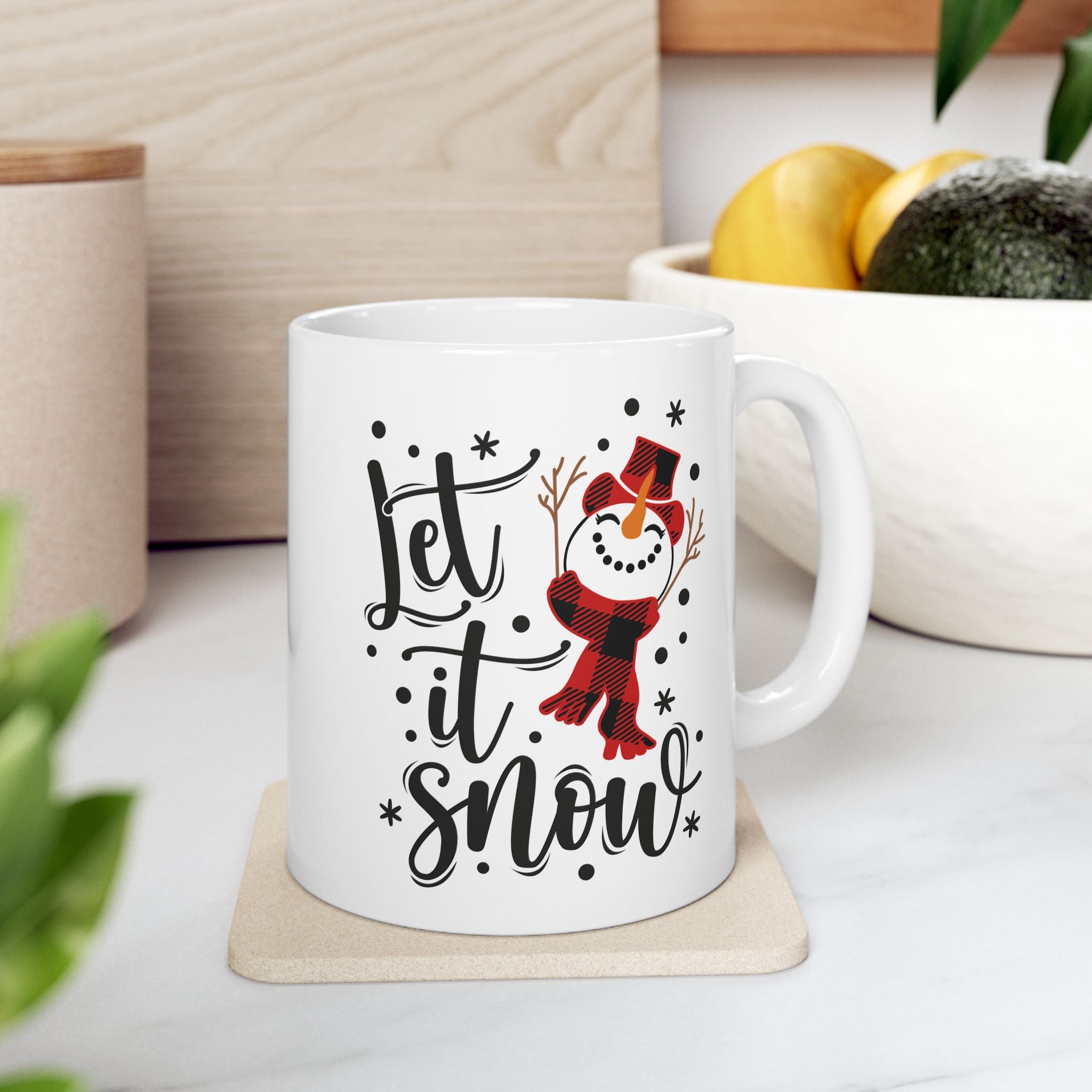 Mug - Let It Snow Snowman Ceramic Mug (11oz, 15oz)