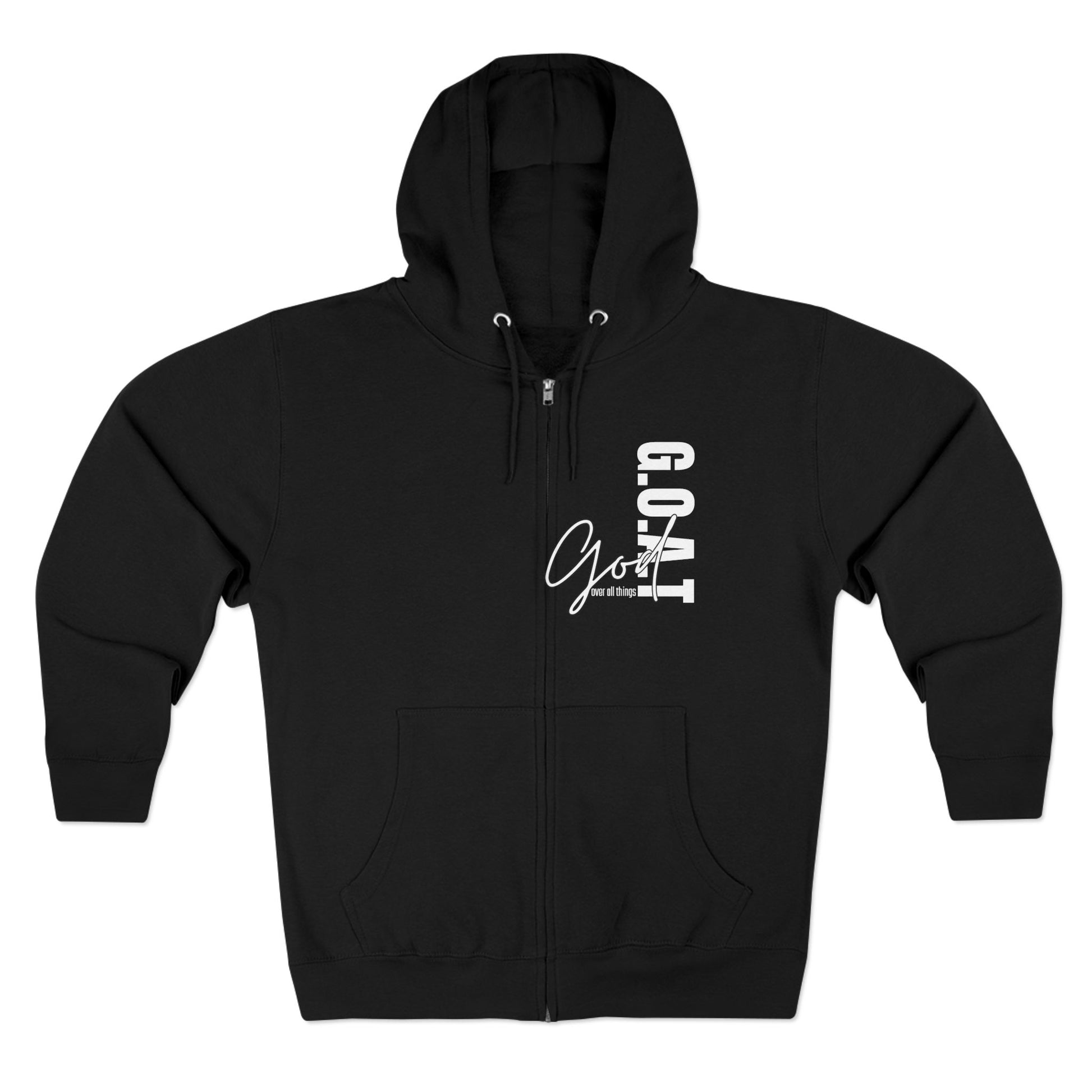 Zip Hoodie, Unisex Hoodie, Cozy Oversized Hoodie, Inspirational Apparel, Versatile Layering Piece, Gift for Motivators, Goat God T-shirt