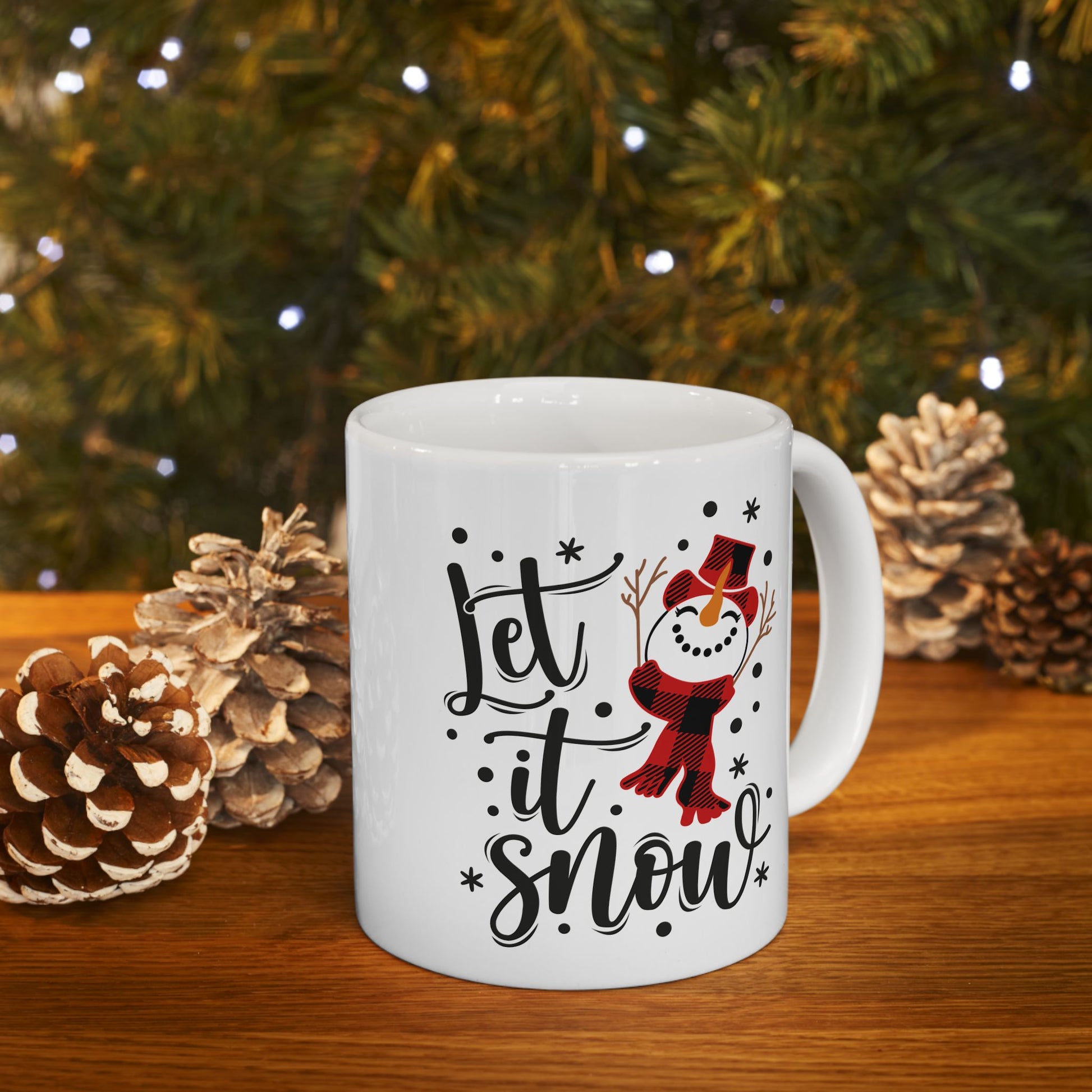 Mug - Let It Snow Snowman Ceramic Mug (11oz, 15oz)