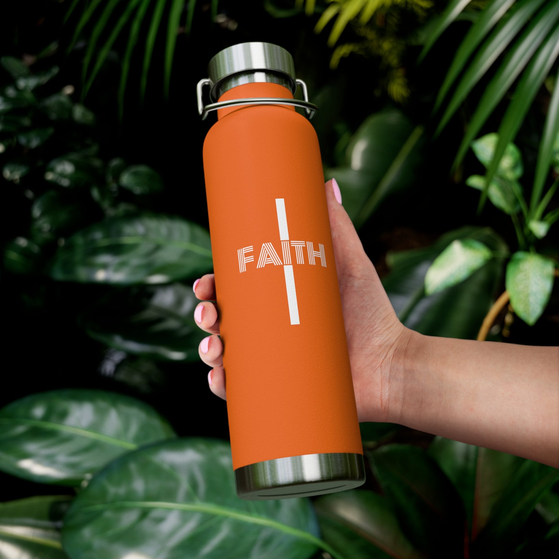 Faith Cross 22oz Insulated Water Bottle — Copper Vacuum Thermal Flask