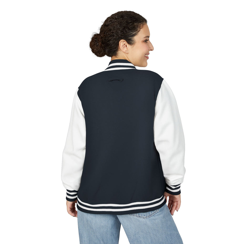 Unisex Heavyweight Letterman Jacket, Faith-based Jacket, Vintage Style Sports Jacket, College Spirit Wear, Casual Outwear, Gifts for Sports Lovers, Fall Fashion