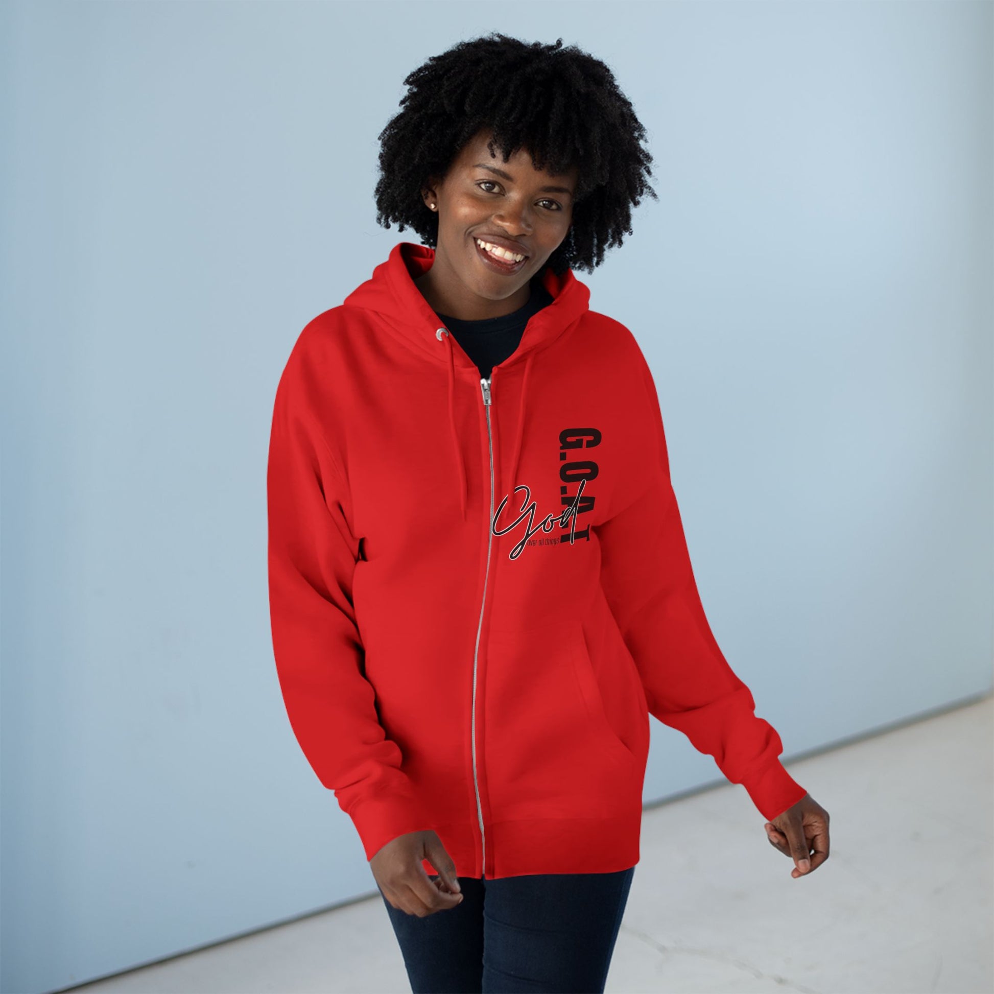 Zip Hoodie, Unisex Hoodie, Cozy Oversized Hoodie, Inspirational Apparel, Versatile Layering Piece, Gift for Motivators, Goat God T-shirt