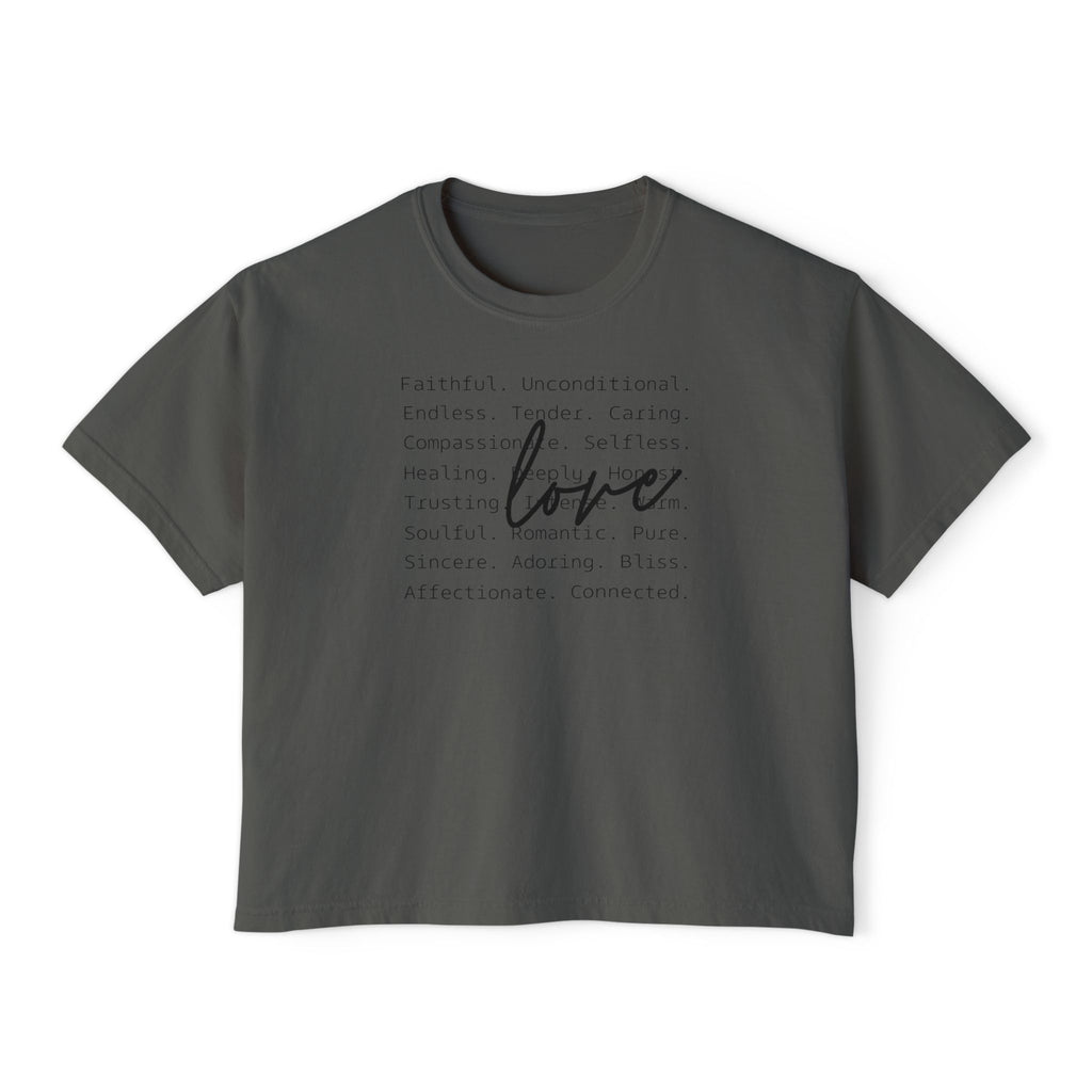 Women's Boxy Love Tee | Affirmation Top, Self-Care Gift, Cozy Casual Wear, Birthday Gift, Positive Vibes