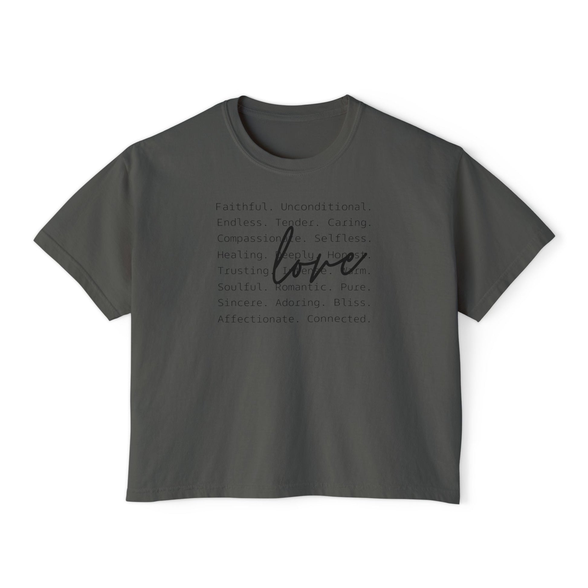 Women's Boxy Love Tee | Affirmation Top, Self-Care Gift, Cozy Casual Wear, Birthday Gift, Positive Vibes