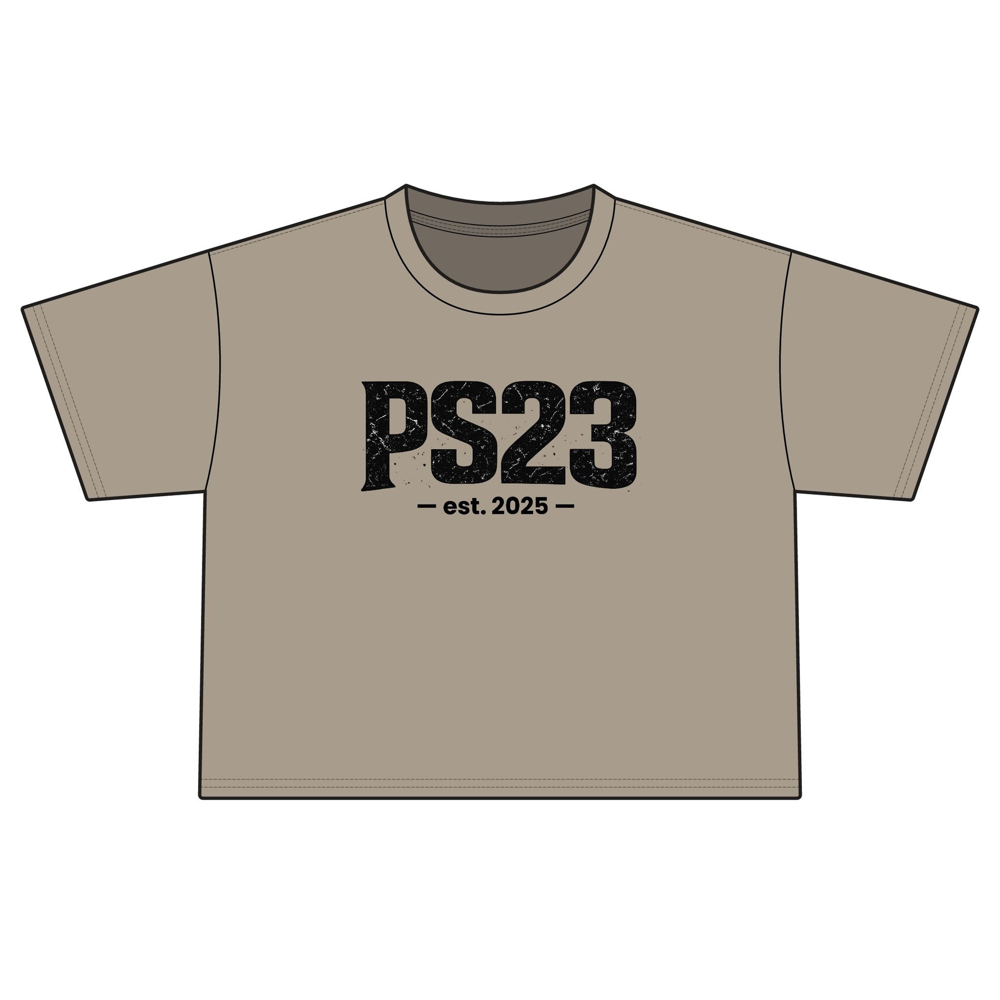 PS23 Est. 2025 Boxy Tee — Women's Cropped School Spirit Shirt
