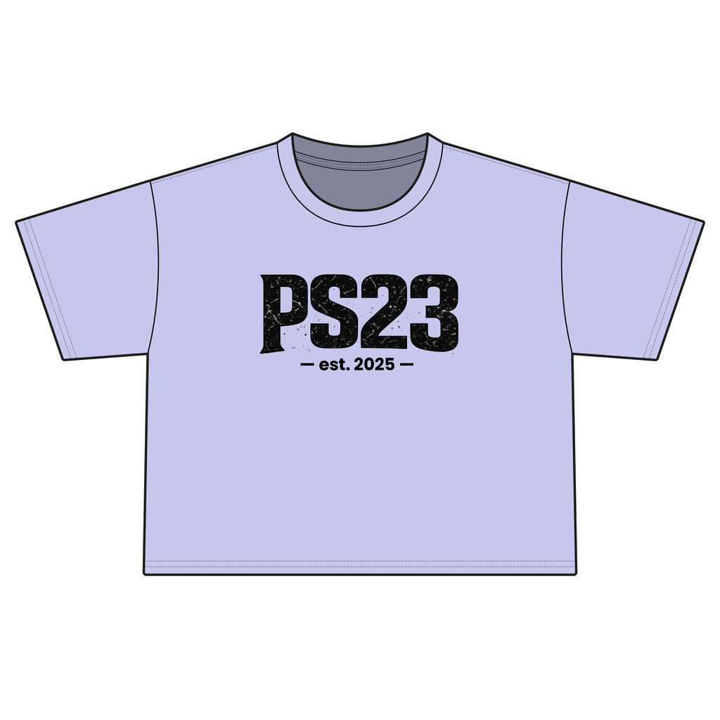 PS23 Est. 2025 Boxy Tee — Women's Cropped School Spirit Shirt