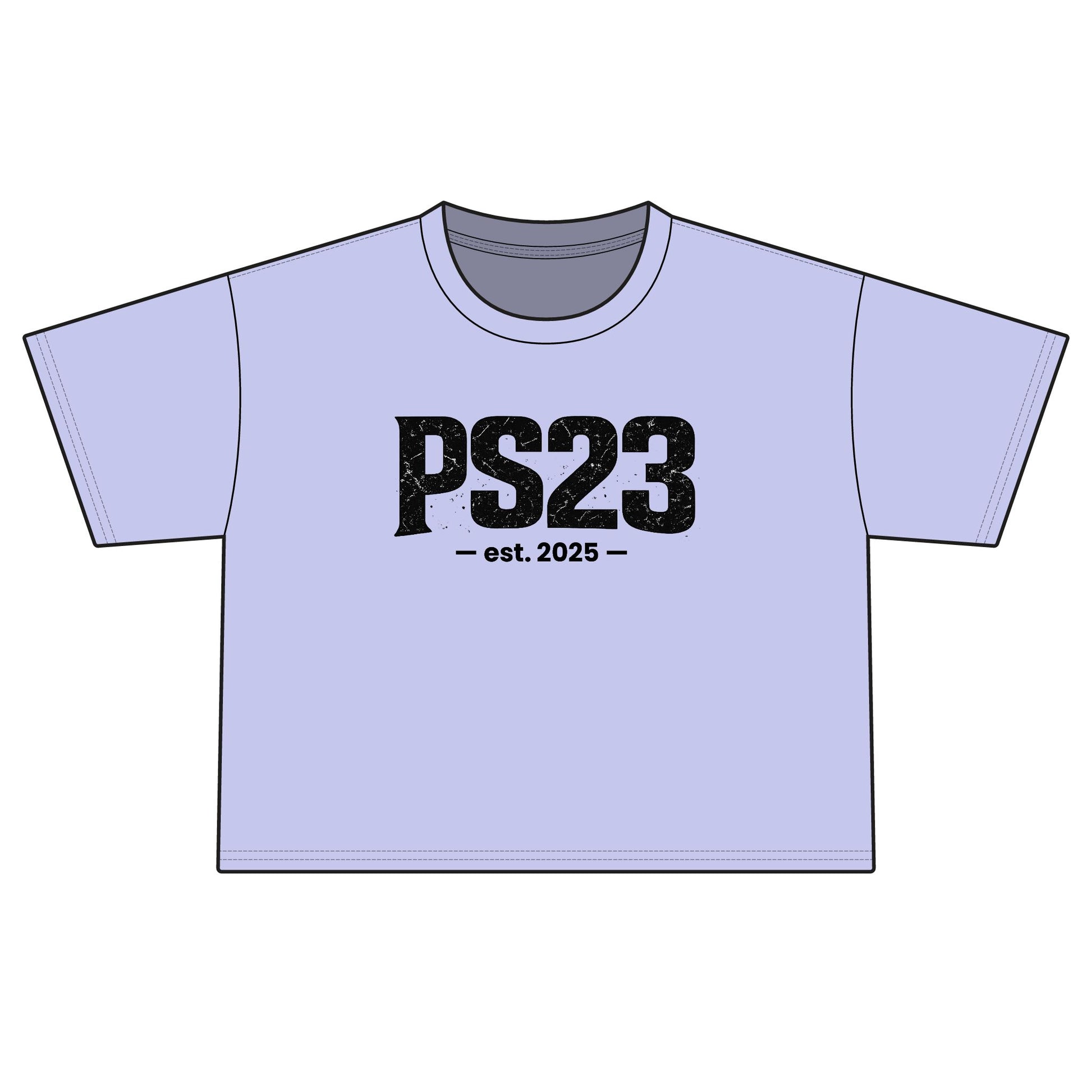 PS23 Est. 2025 Boxy Tee — Women's Cropped School Spirit Shirt