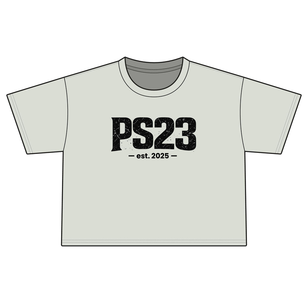 PS23 Est. 2025 Boxy Tee — Women's Cropped School Spirit Shirt