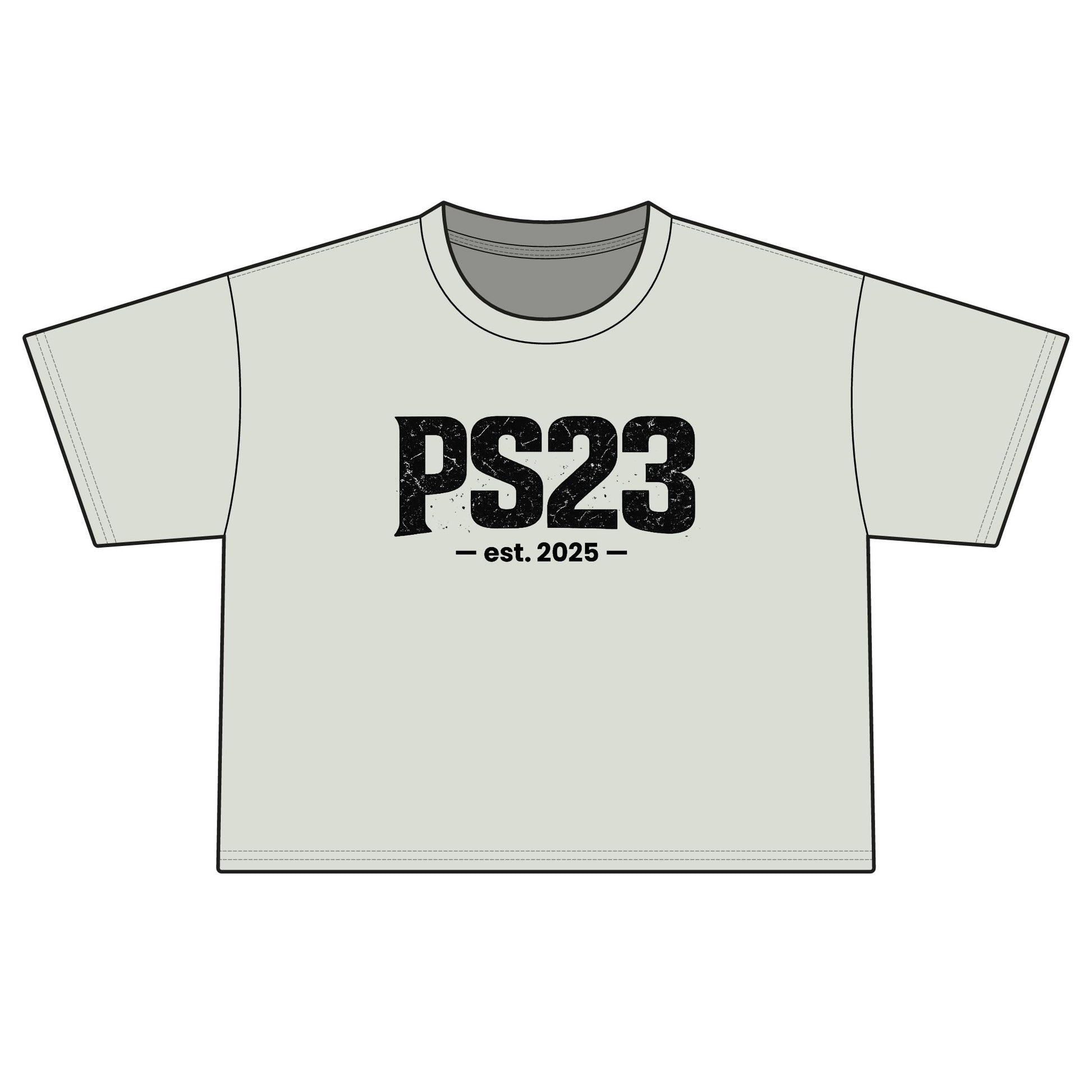 PS23 Est. 2025 Boxy Tee — Women's Cropped School Spirit Shirt