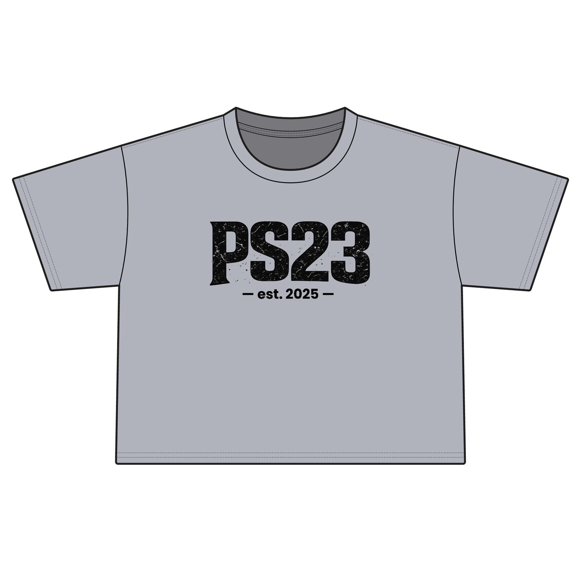 PS23 Est. 2025 Boxy Tee — Women's Cropped School Spirit Shirt