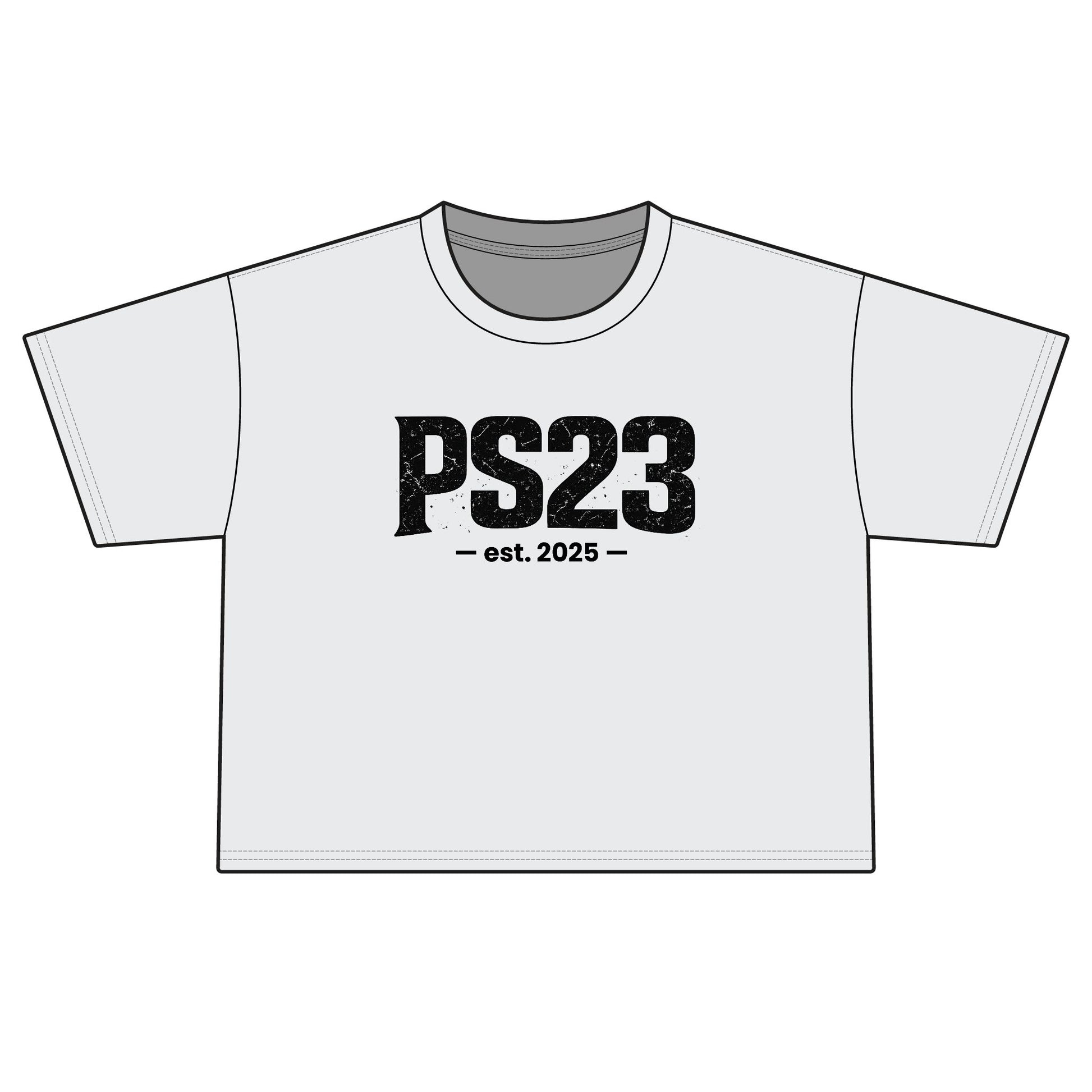 PS23 Est. 2025 Boxy Tee — Women's Cropped School Spirit Shirt