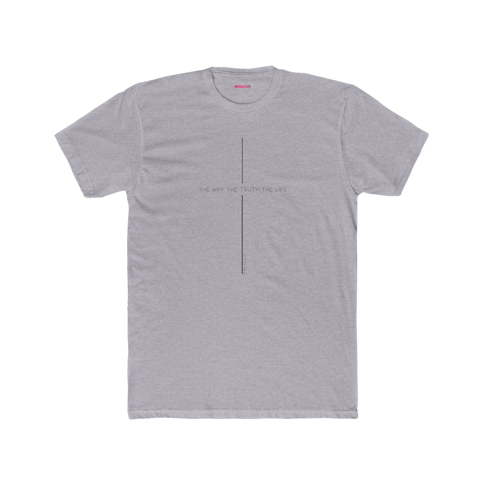 Unisex Cotton Crew Shirt, Minimalist Graphic Tee for Modern Minimalists, Faith-Based, Casual Wear, Everyday Style, Gift for Him or Her, The way the Truth and Life Tee
