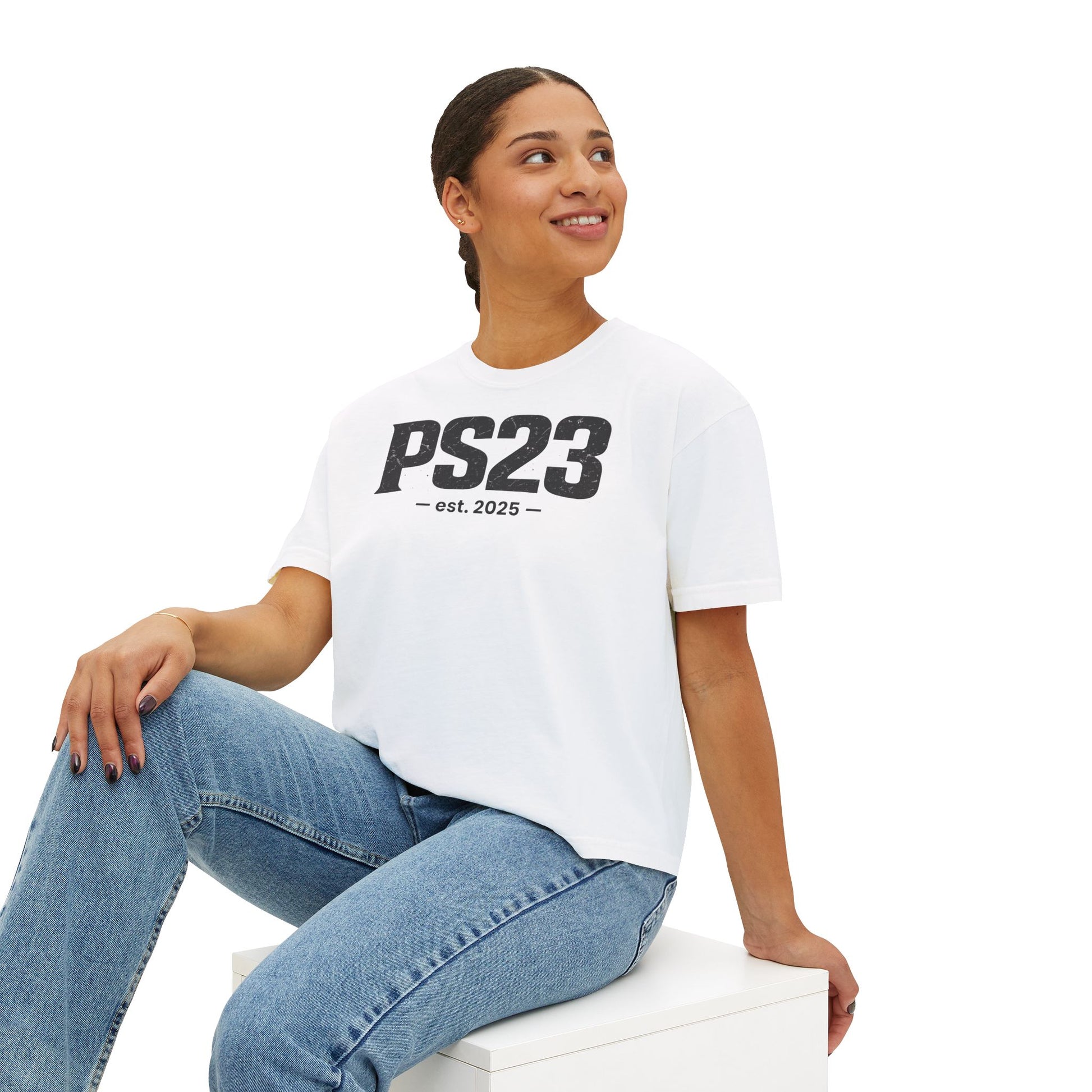 Psalm 23 Women's Boxy Tee — Inspirational Faith Graphic Shirt