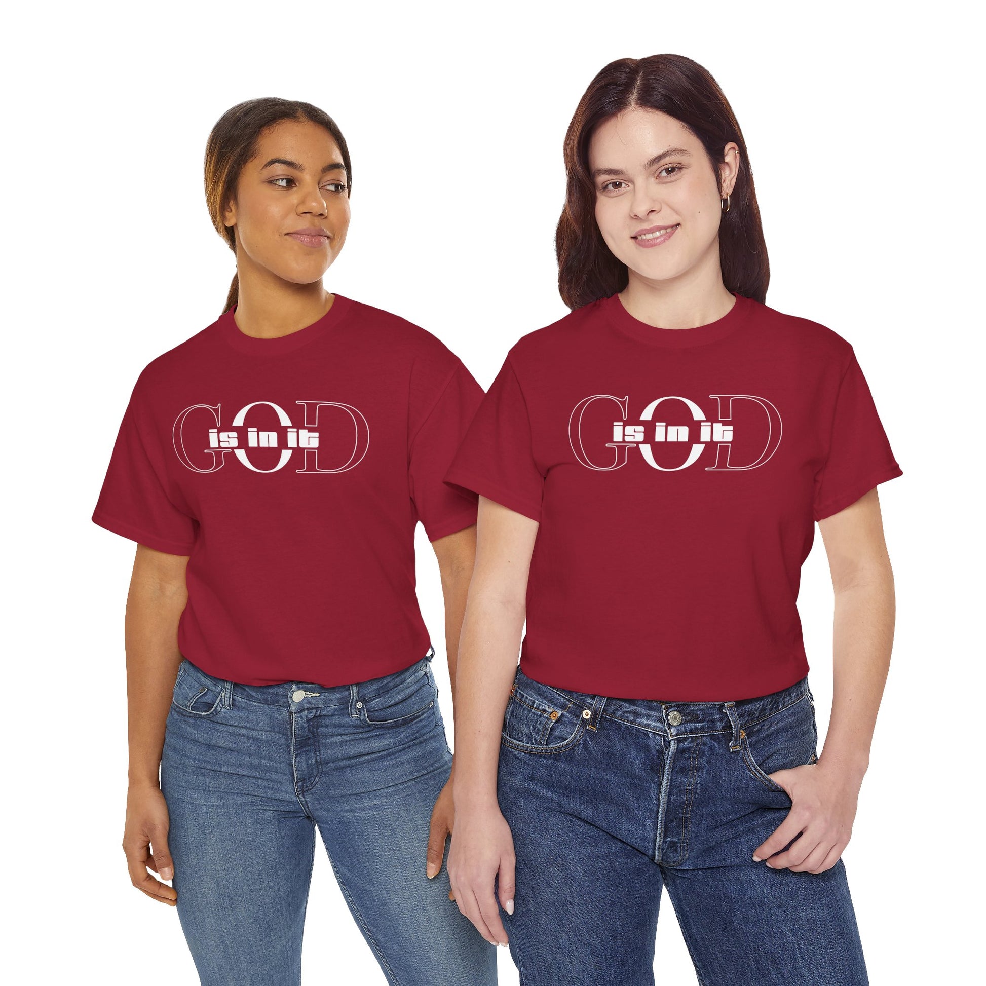 God is in it, Unisex Heavy Cotton Tee - Christian T-shirt, Faith-based-tee, Comfortable Casual Wear, Perfect for Church, Everyday Style, Gift for Friends, Summer Outfits, Relaxed Vibes