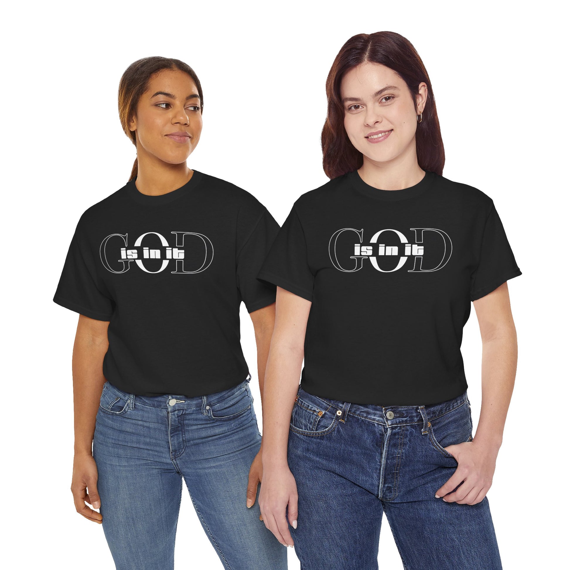 God is in it, Unisex Heavy Cotton Tee - Christian T-shirt, Faith-based-tee, Comfortable Casual Wear, Perfect for Church, Everyday Style, Gift for Friends, Summer Outfits, Relaxed Vibes