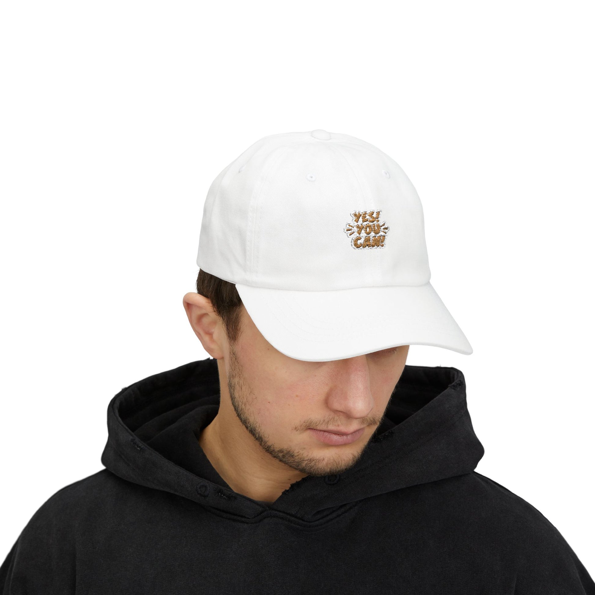 Yes! You Can Dad Cap - Motivational Hat for Fathers, Adjustable White Cap, Gift for Dad, Inspiring Dad Hat, Everyday Wear