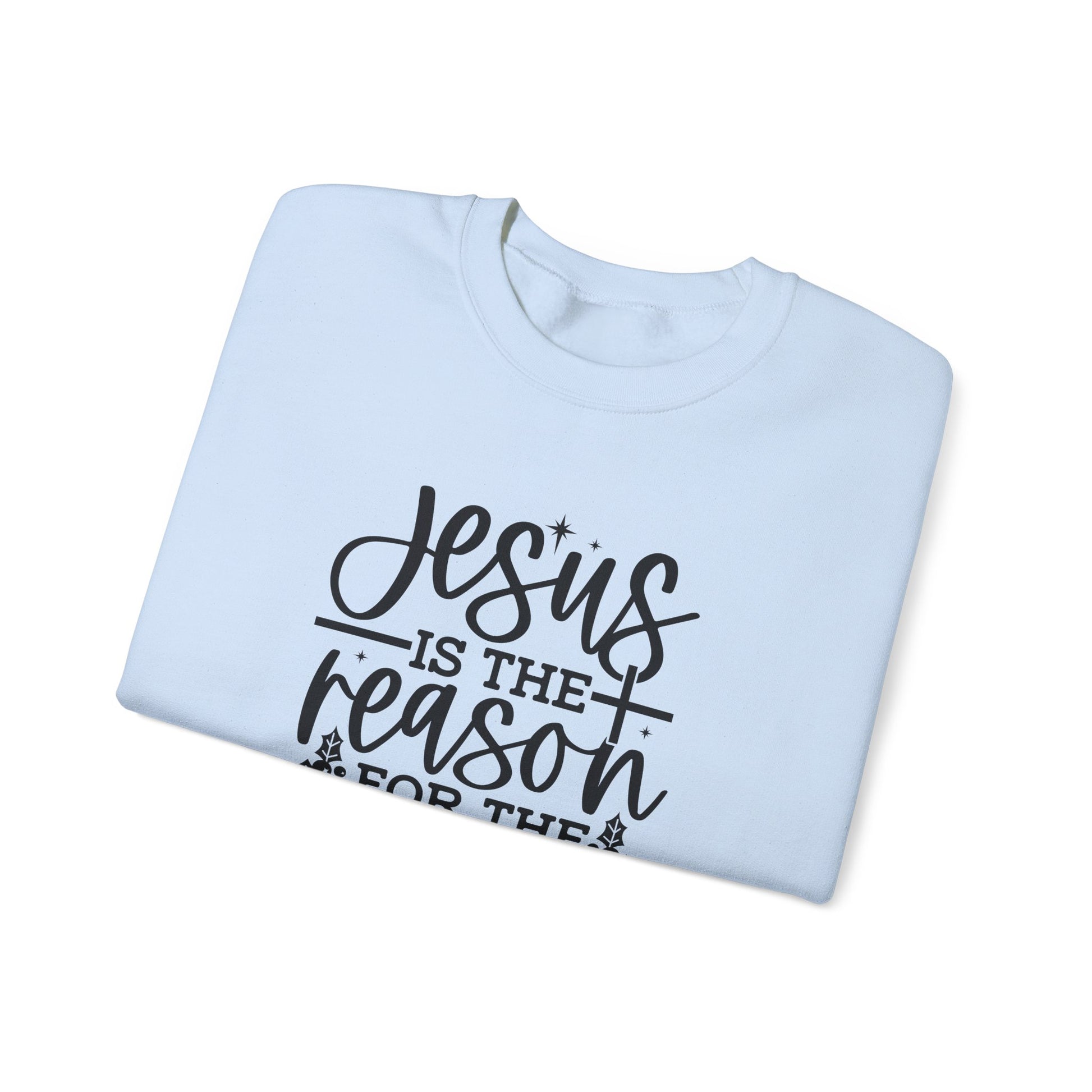Jesus is the Reason for the Season, Christmas Crewneck Sweatshirt Fabric Knit Long Sleeve Winter Casual Soft Medium Length Hoodie for Men and Women