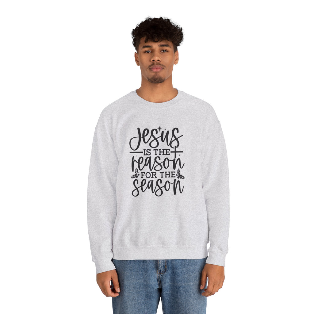 Jesus is the Reason for the Season, Christmas Crewneck Sweatshirt Fabric Knit Long Sleeve Winter Casual Soft Medium Length Hoodie for Men and Women