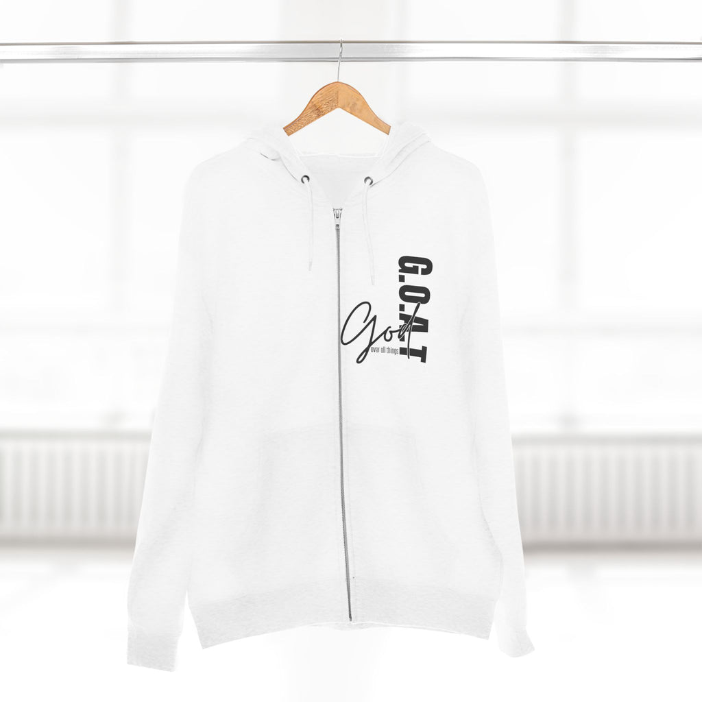Zip Hoodie, Unisex Hoodie, Cozy Oversized Hoodie, Inspirational Apparel, Versatile Layering Piece, Gift for Motivators, Goat God T-shirt