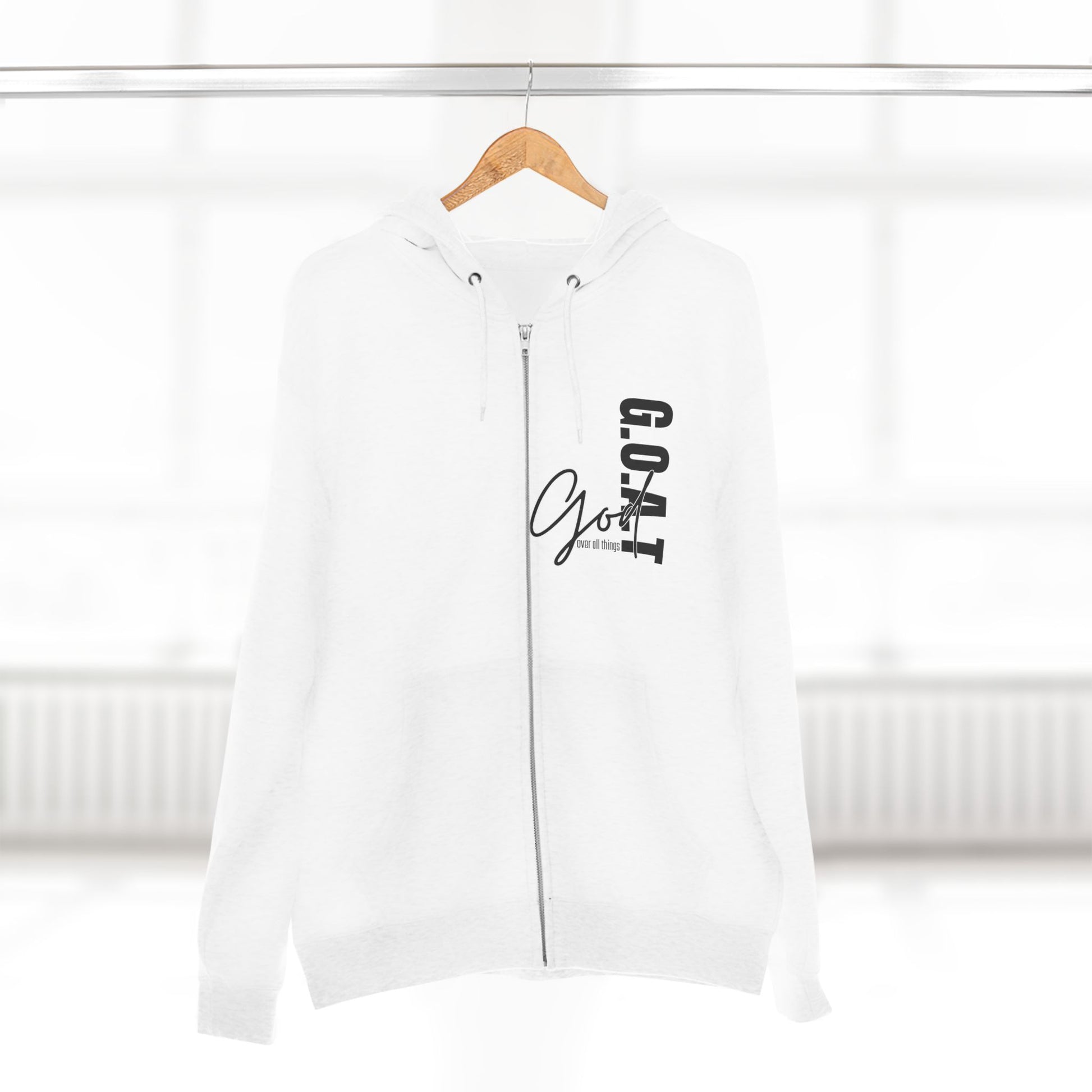 Zip Hoodie, Unisex Hoodie, Cozy Oversized Hoodie, Inspirational Apparel, Versatile Layering Piece, Gift for Motivators, Goat God T-shirt