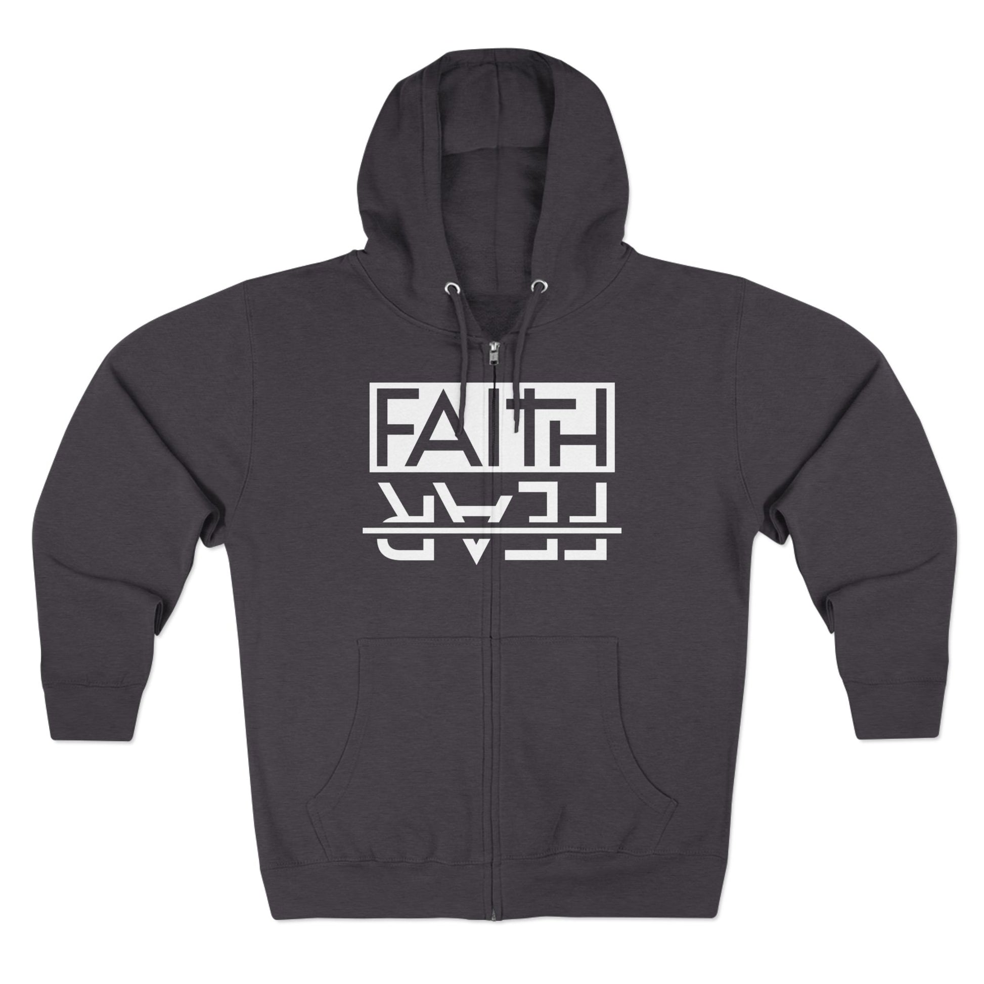 Faith Over Fear, Zip Hoodie, Unisex Hoodie, Cozy Oversized Hoodie, Inspirational Apparel, Versatile Layering Piece, Gift for Motivators, Goat God T-shirt