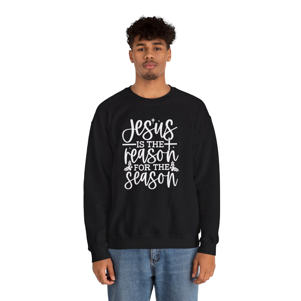Jesus is the Reason for the Season, Christmas Crewneck Sweatshirt Fabric Knit Long Sleeve Winter Casual Soft Medium Length Hoodie for Men and Women