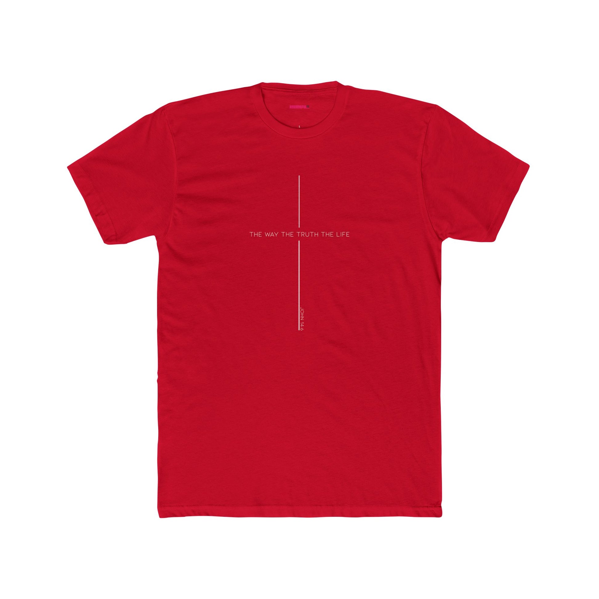 Unisex Cotton Crew Shirt, Minimalist Graphic Tee for Modern Minimalists, Faith-Based, Casual Wear, Everyday Style, Gift for Him or Her, The way the Truth and Life Tee