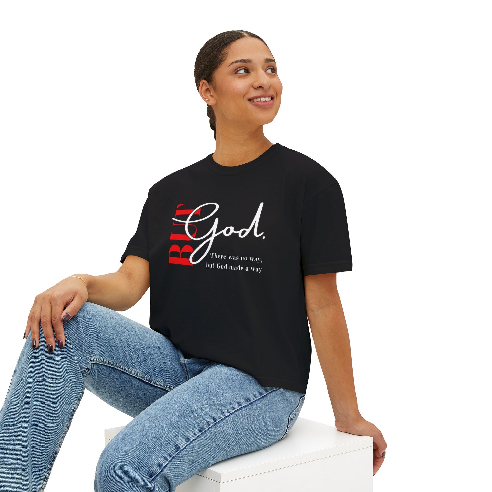 Faith-Inspired Women's Boxy Tee, Inspirational T-Shirt, Religious Gift, Casual Church Wear, Comfortable Everyday Style, Motivational Apparel