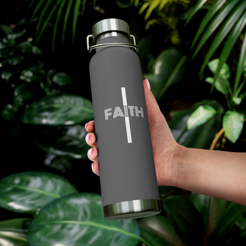 Faith Cross 22oz Insulated Water Bottle — Copper Vacuum Thermal Flask