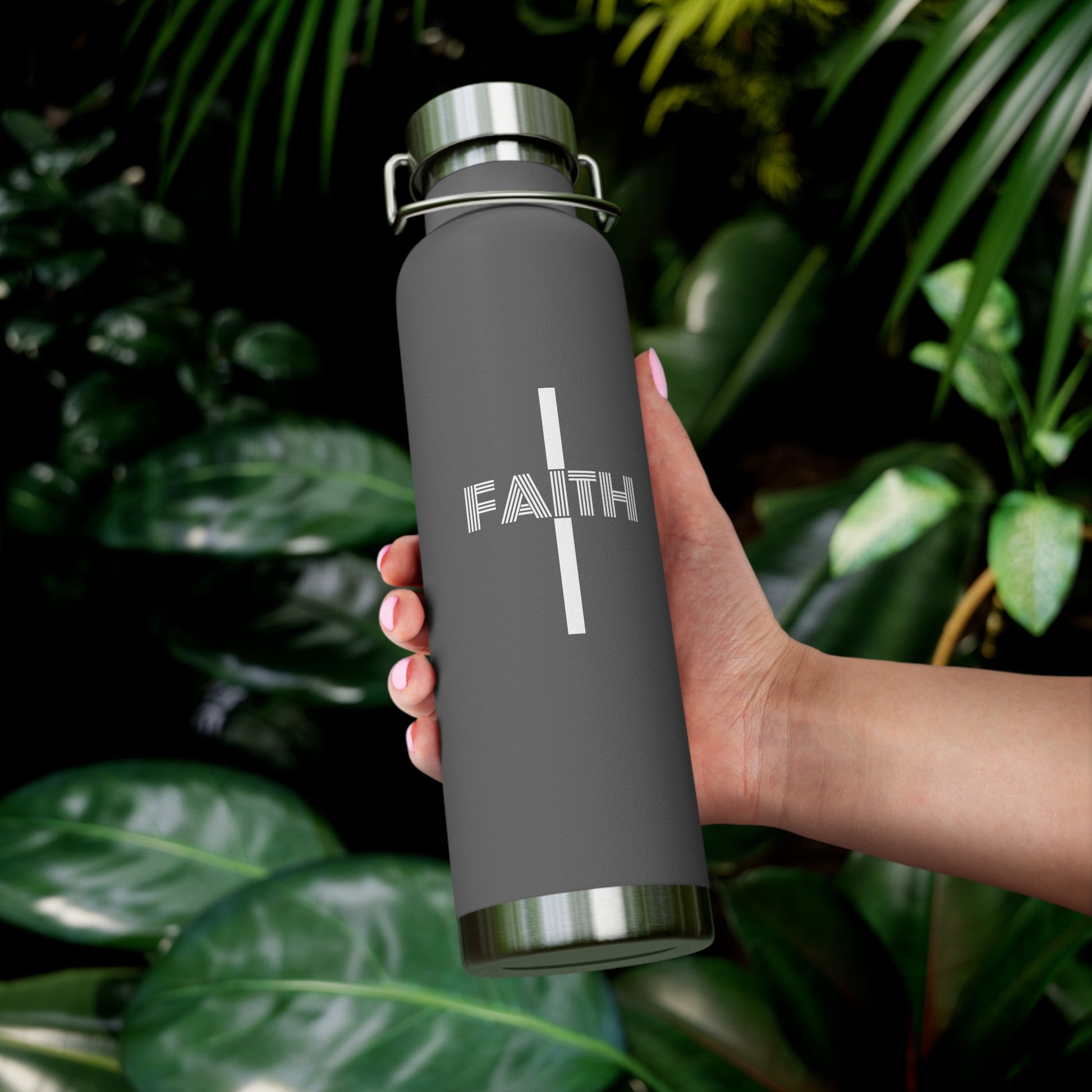 Faith Cross 22oz Insulated Water Bottle — Copper Vacuum Thermal Flask
