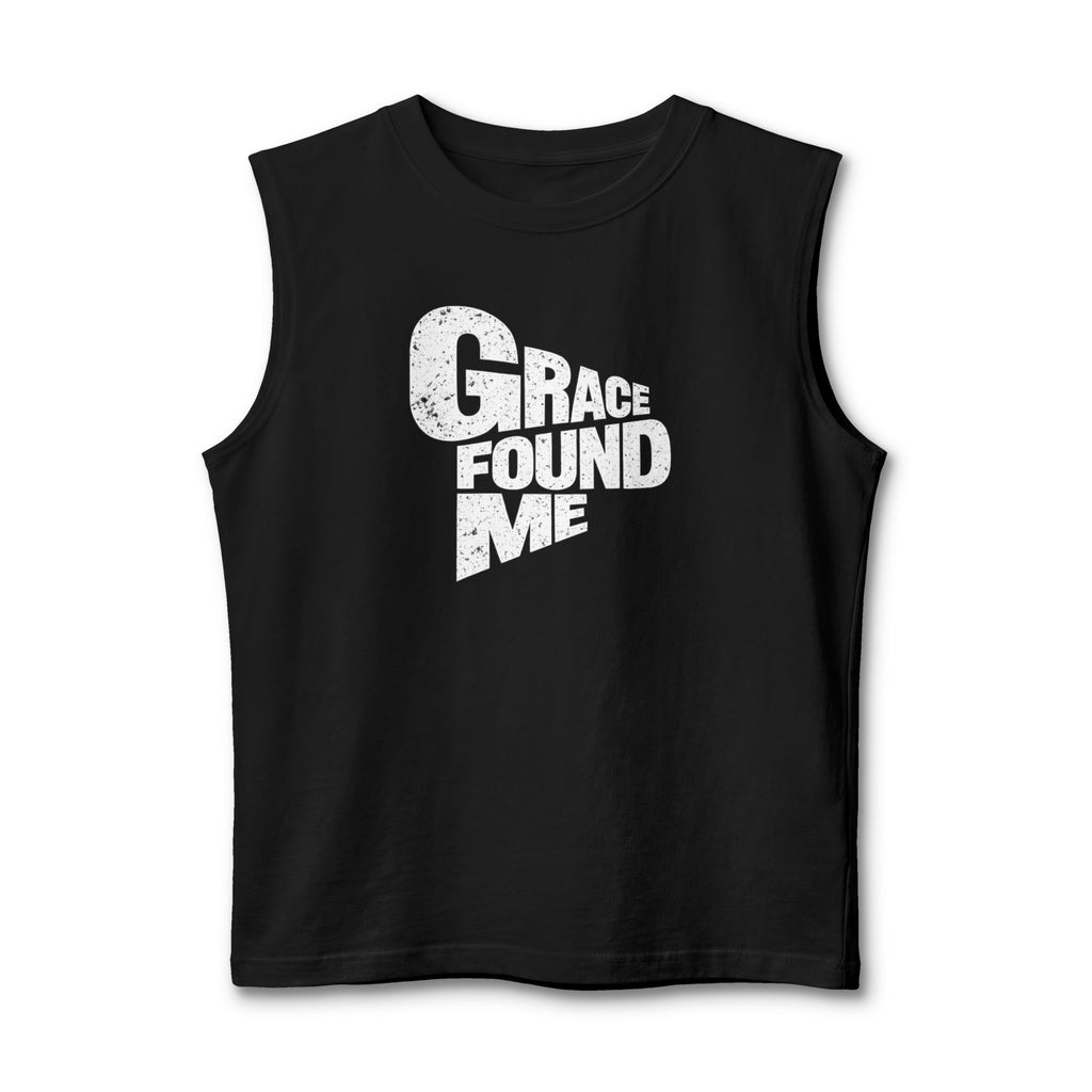 Grace Found Me Muscle Tank — Christian Faith Graphic Tank Top