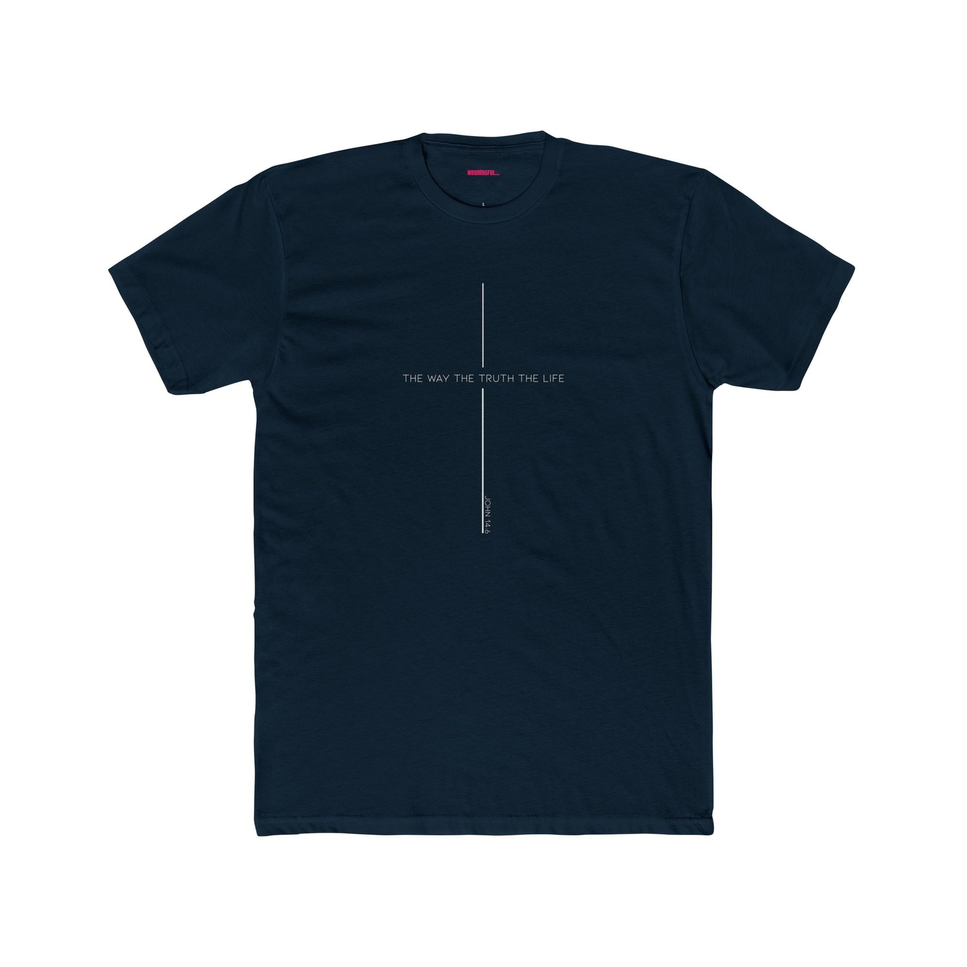 Unisex Cotton Crew Shirt, Minimalist Graphic Tee for Modern Minimalists, Faith-Based, Casual Wear, Everyday Style, Gift for Him or Her, The way the Truth and Life Tee