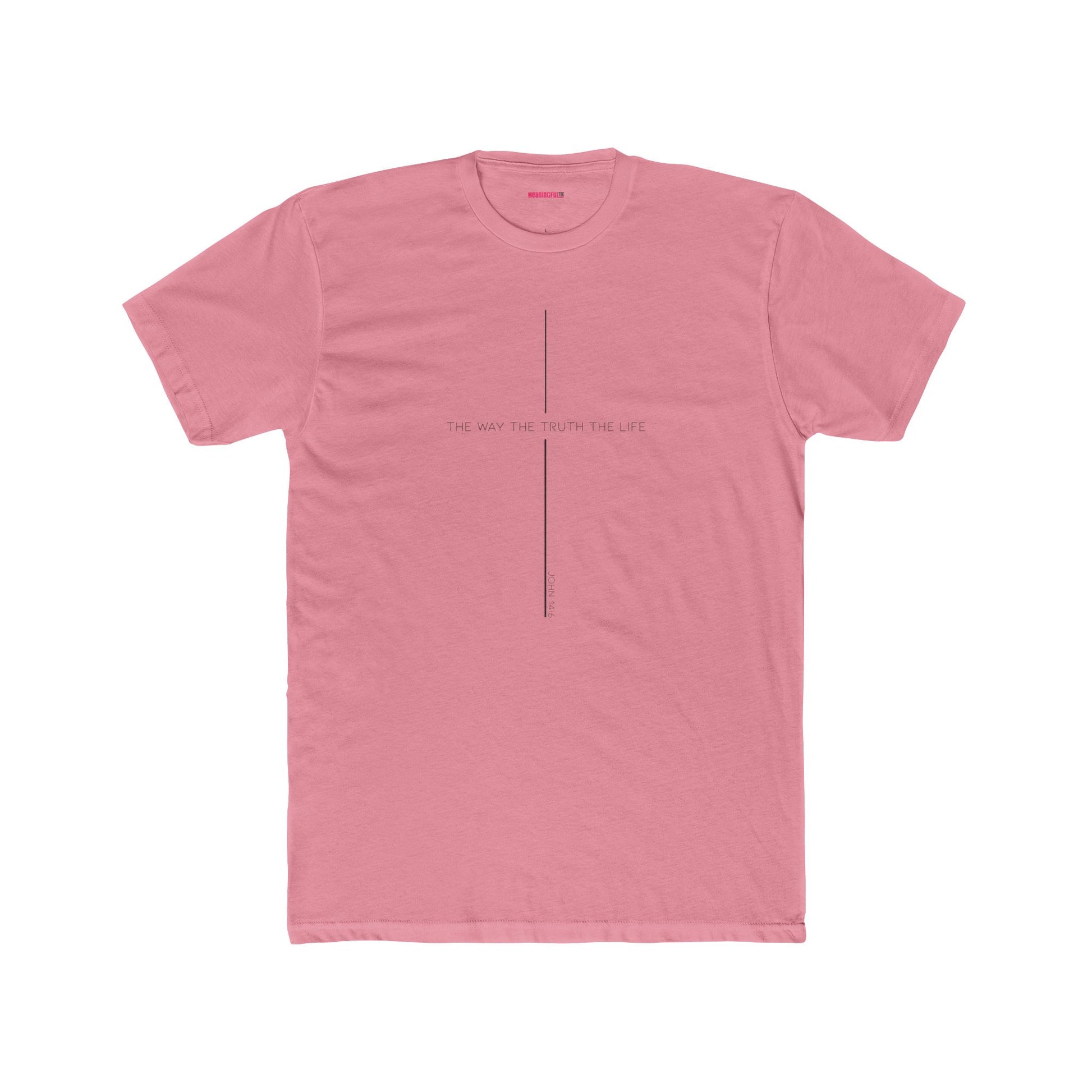 Unisex Cotton Crew Shirt, Minimalist Graphic Tee for Modern Minimalists, Faith-Based, Casual Wear, Everyday Style, Gift for Him or Her, The way the Truth and Life Tee