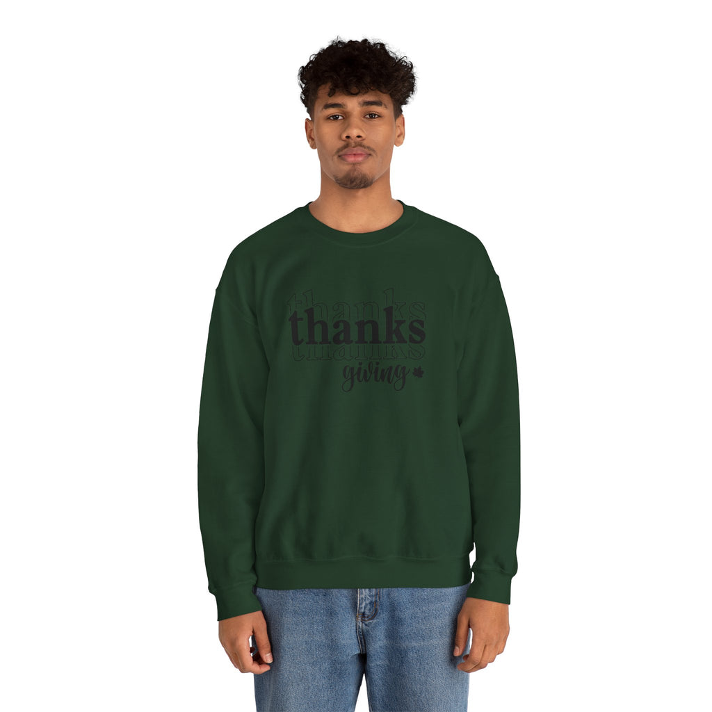 Thanksgiving Crewneck Sweatshirt, 'thanks giving' Script Holiday Pullover