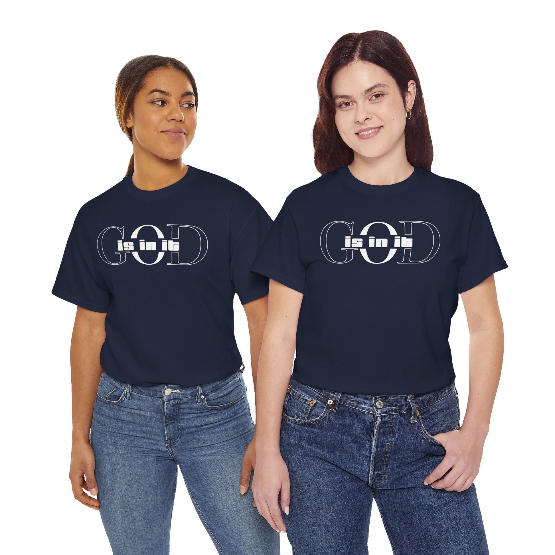 God is in it, Unisex Heavy Cotton Tee - Christian T-shirt, Faith-based-tee, Comfortable Casual Wear, Perfect for Church, Everyday Style, Gift for Friends, Summer Outfits, Relaxed Vibes