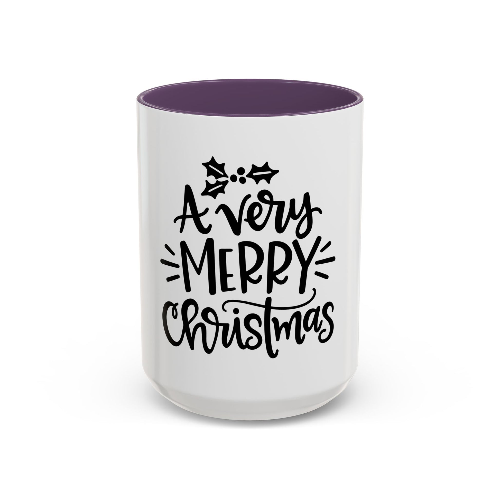 Very Merry Christmas Coffee Mug, Color Accent Mug (11oz and 15 oz)