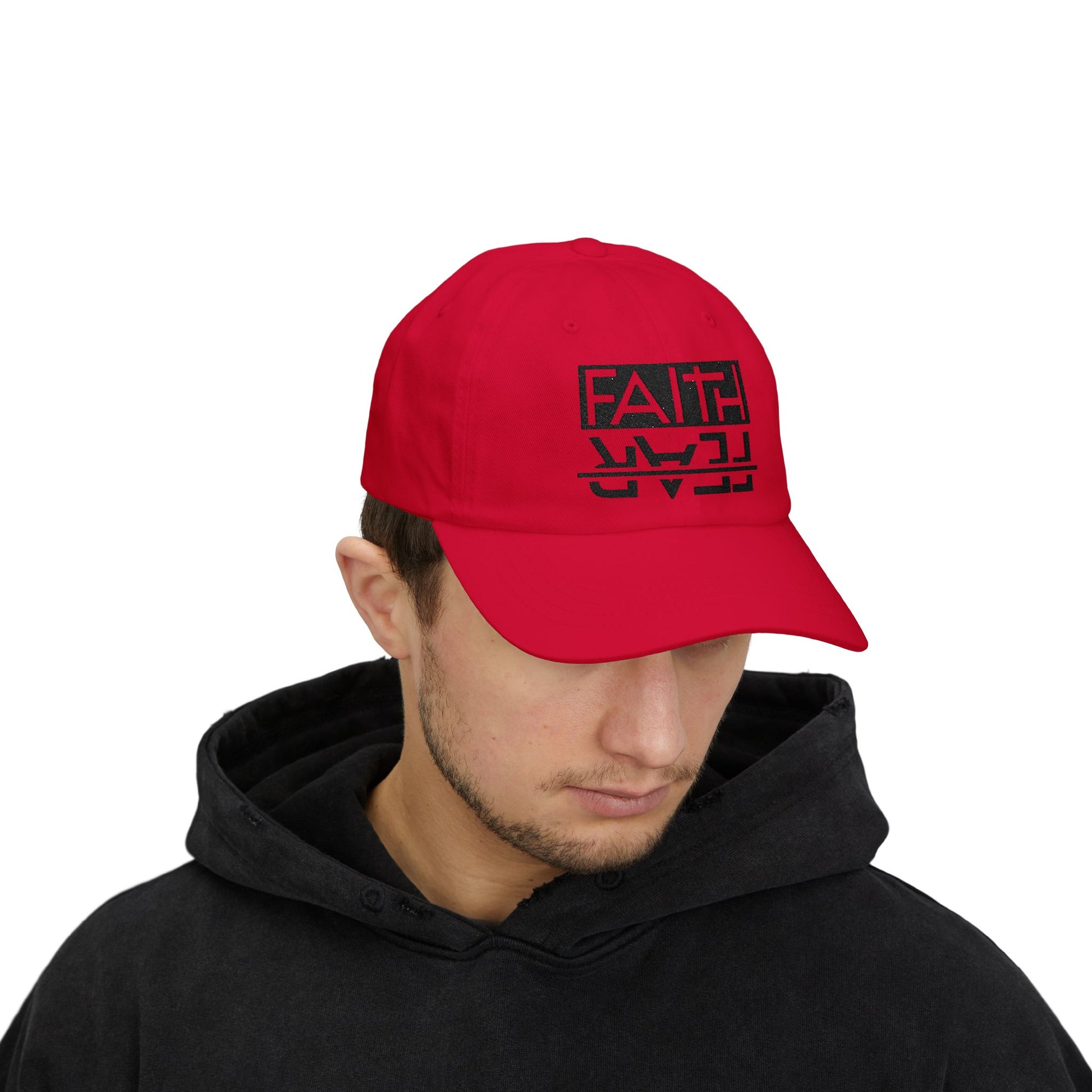 Faith over Fear Cap - Motivational Hat, Adjustable White Cap, Gift for Dad, Inspiring Gift Hat, Everyday Wear